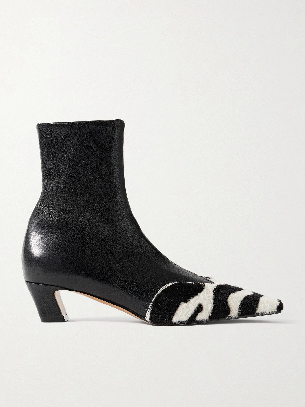 Nevada Leather And Zebra-Print Ankle Boots