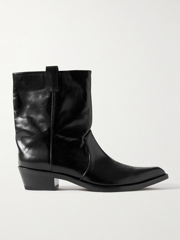 KHAITE Clive embroidered leather ankle boots