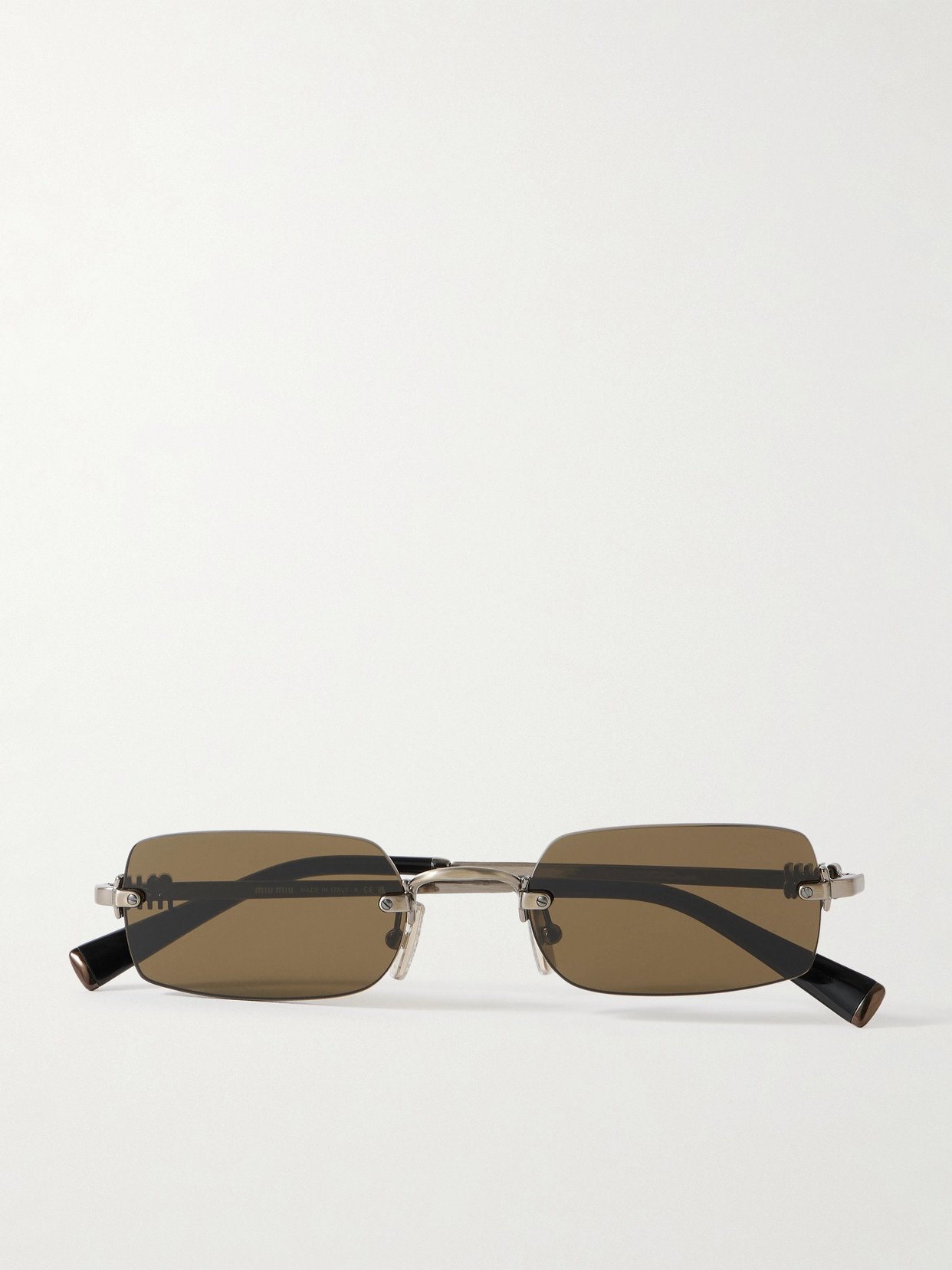 Miu Miu Square-frame Silver-tone Sunglasses