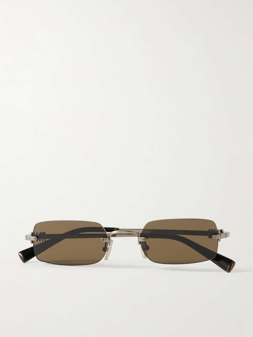 Miu Miu Eyewear Square-frame Silver-tone Sunglasses