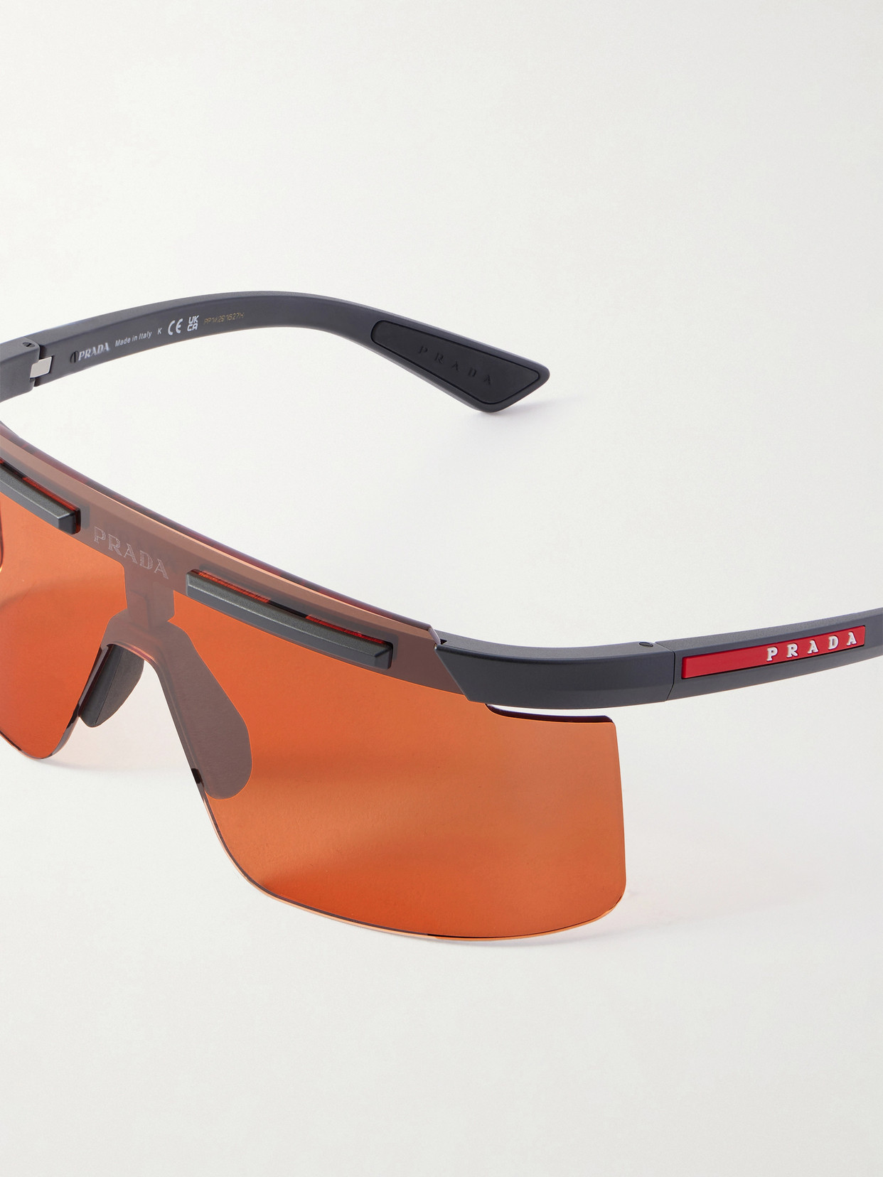 Prada Linea Rossa Square-frame Acetate Sunglasses In Orange
