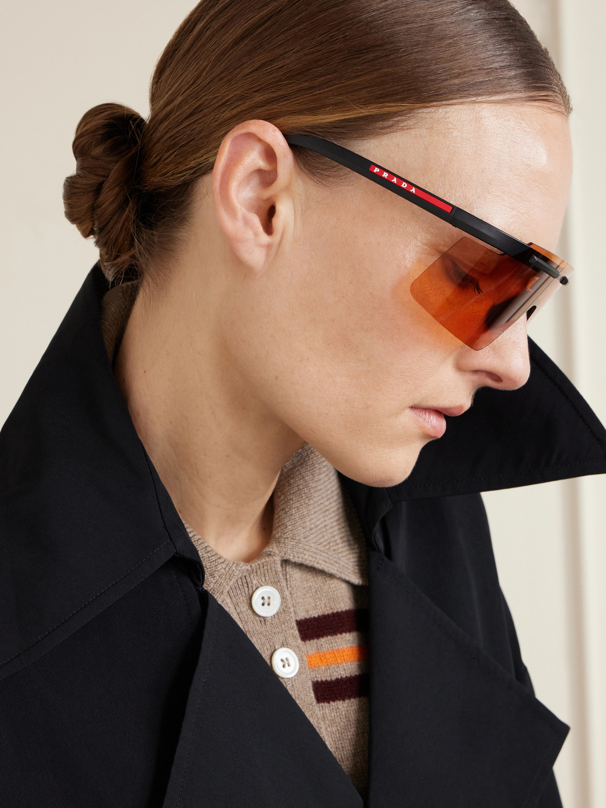 Prada Linea Rossa Square-frame Acetate Sunglasses In Orange
