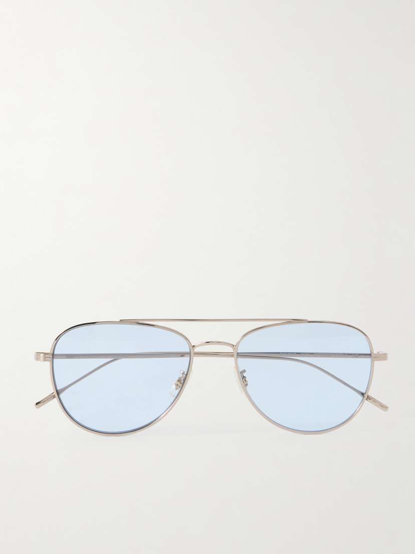 Oliver Peoples Aviator-style Gold-tone Sunglasses