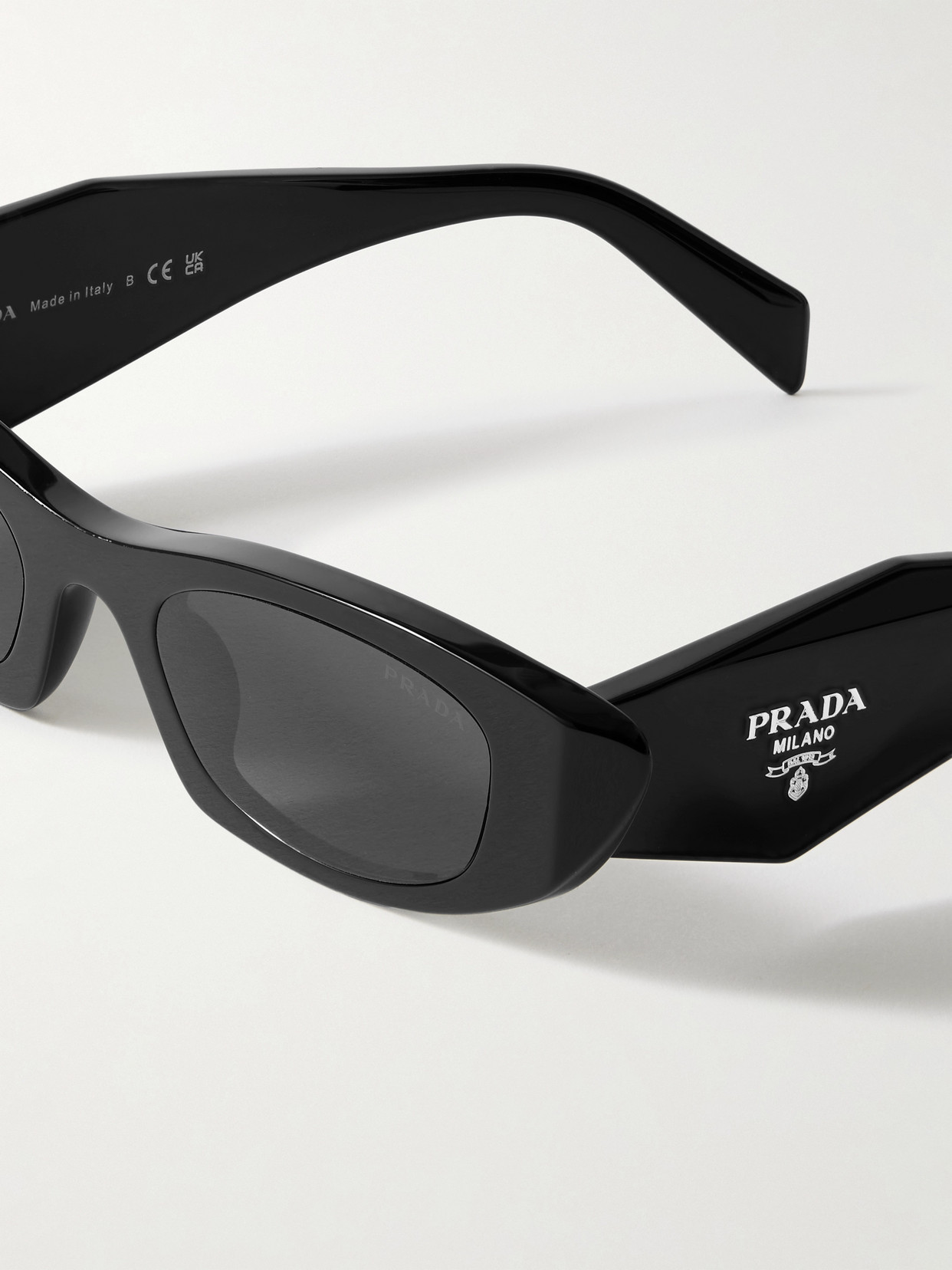 Prada Symbole Cat-eye Acetate Sunglasses In Black