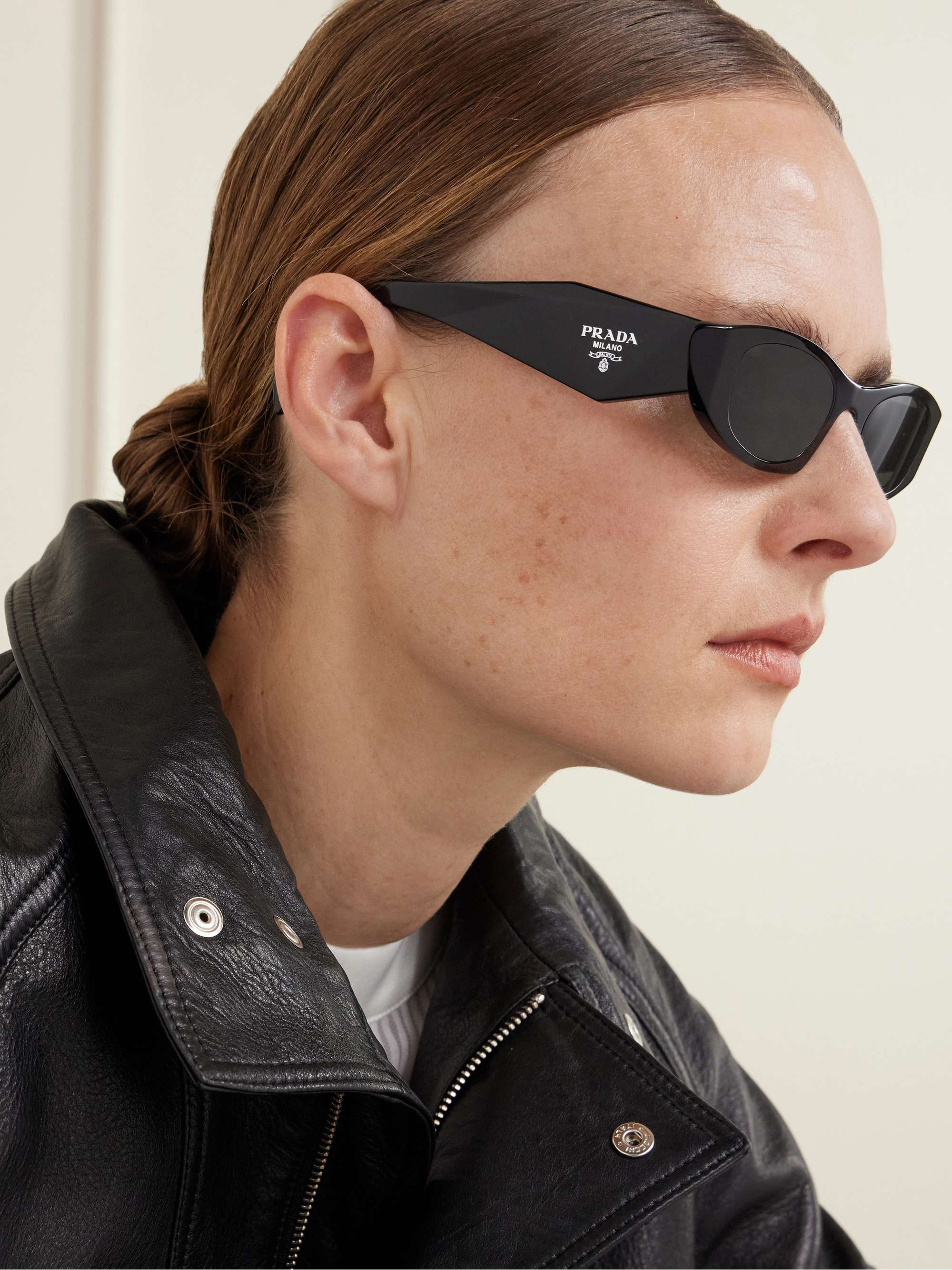 小物 00s archive prada design cat eyewear PRADA EYEWEAR Symbole cat-eye acetate sunglasses | NET-A-PORTER