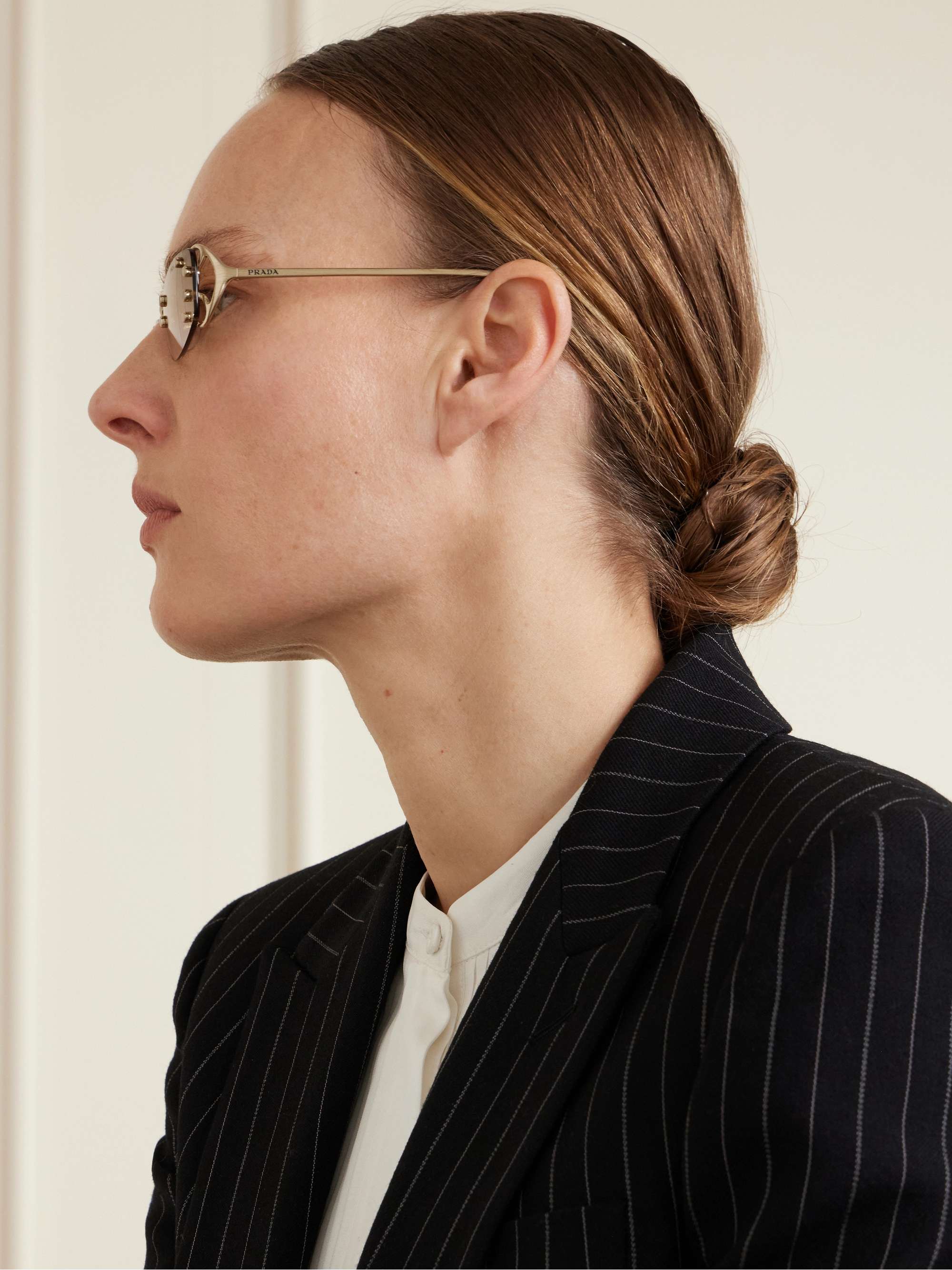 PRADA EYEWEAR Rimless gold-tone sunglasses | NET-A-PORTER