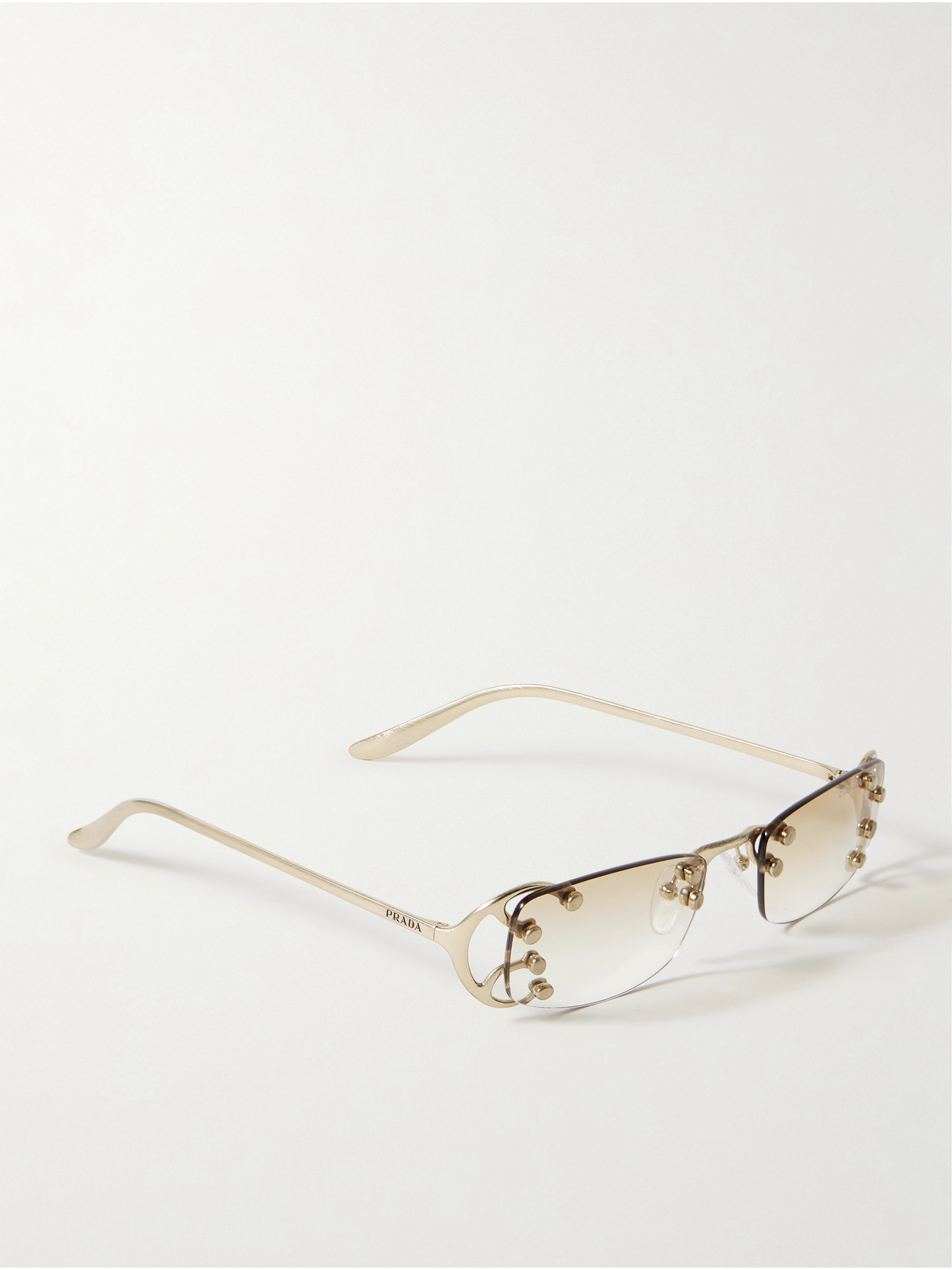 Prada Rimless Gold-tone Sunglasses In Gold