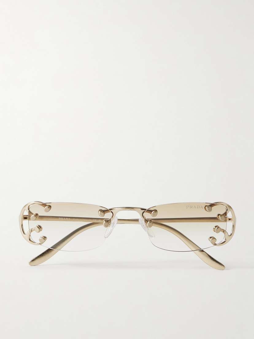 PRADA EYEWEAR Rimless Gold-tone Sunglasses