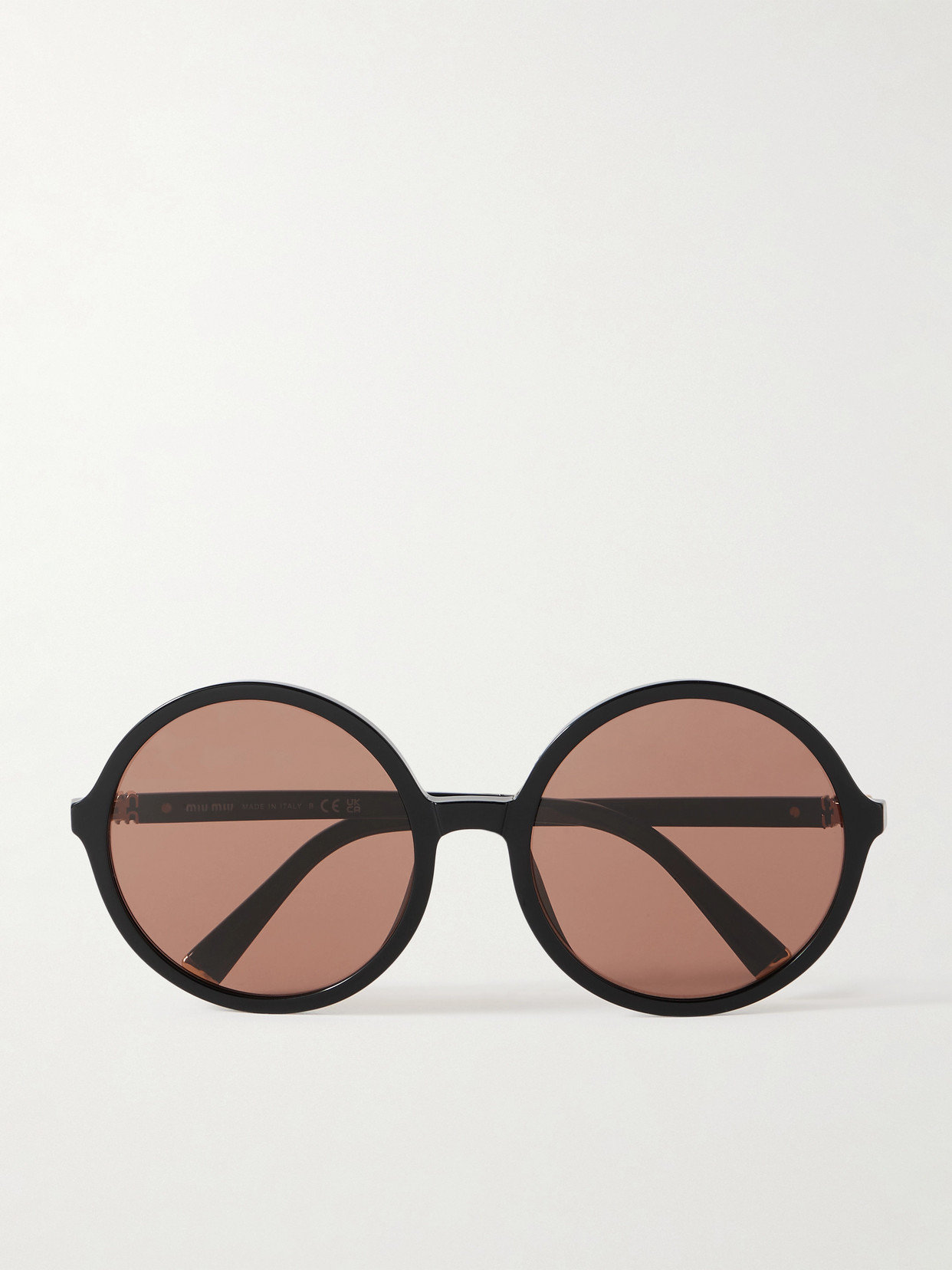 Miu Miu Round-frame Acetate Sunglasses In Black