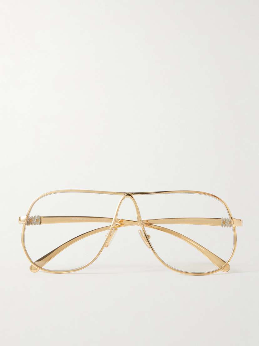 Miu Miu Eyewear Aviator-style Gold-tone Optical Glasses