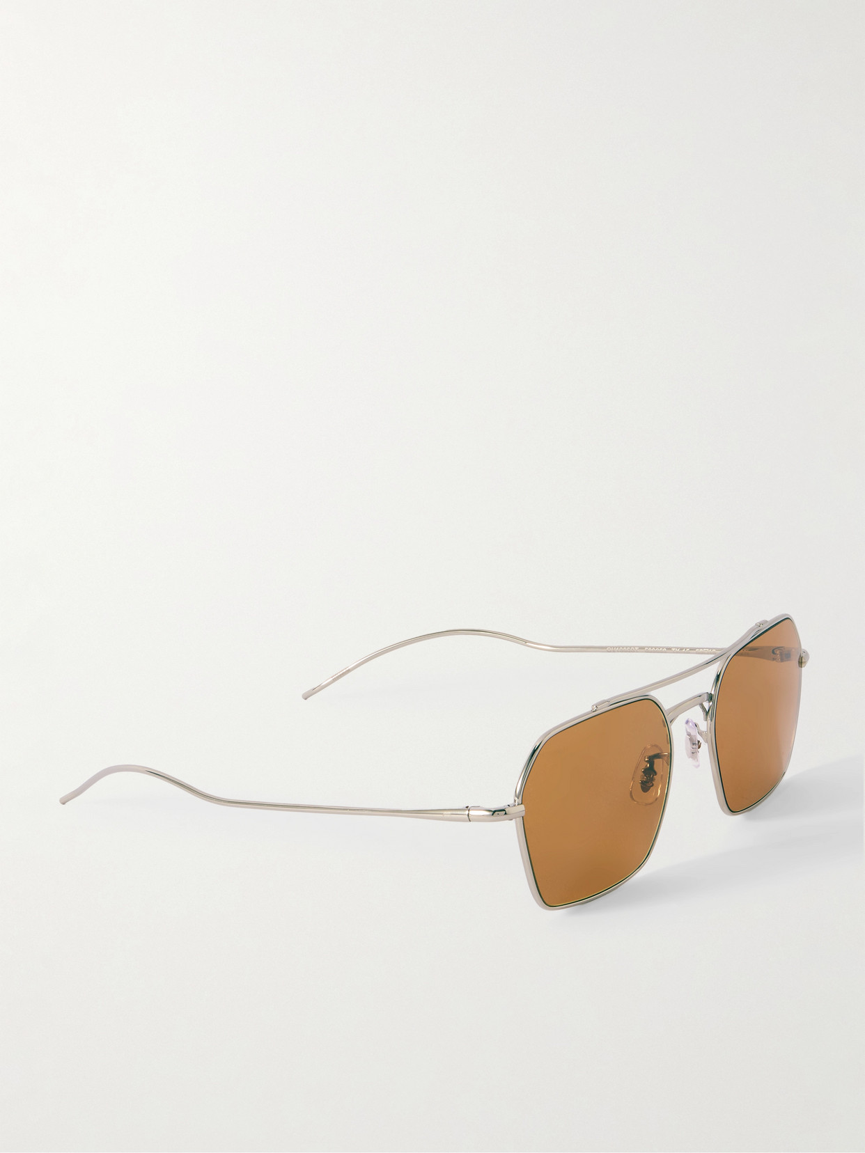 Oliver Peoples Aviator-style Silver-tone Sunglasses In Brown