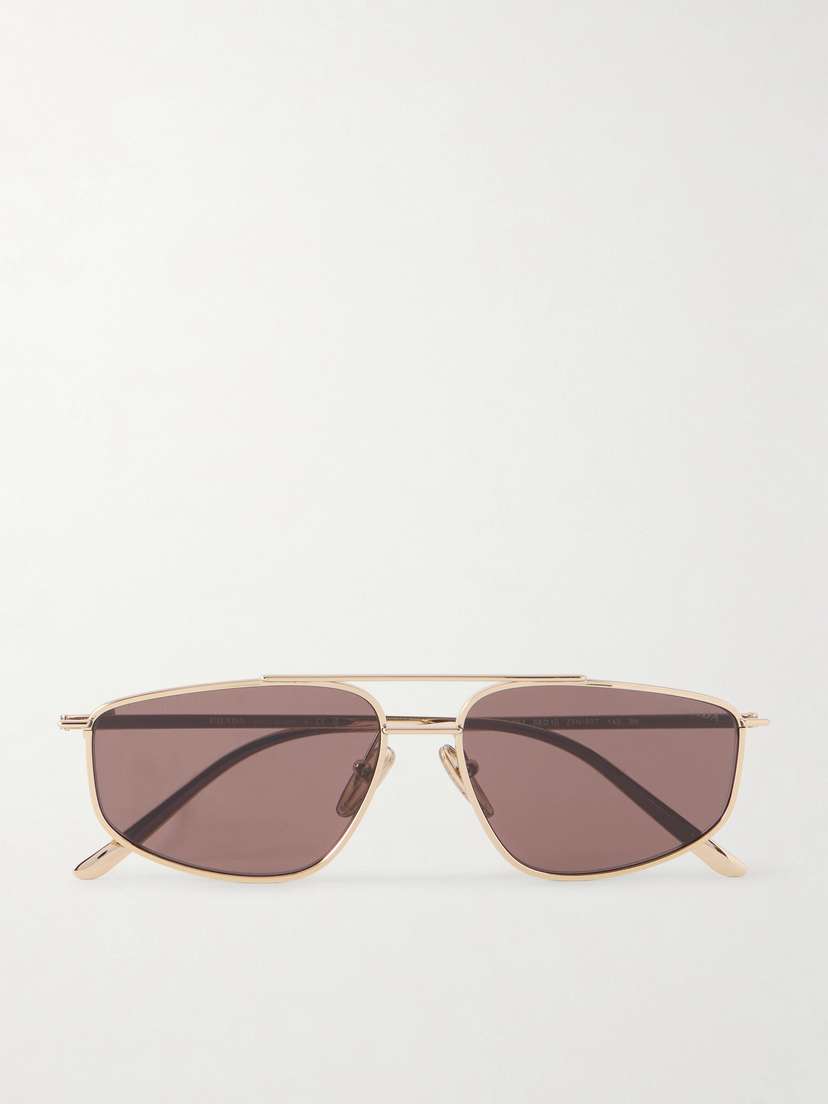 PRADA EYEWEAR Aviator-style Gold-tone Sunglasses