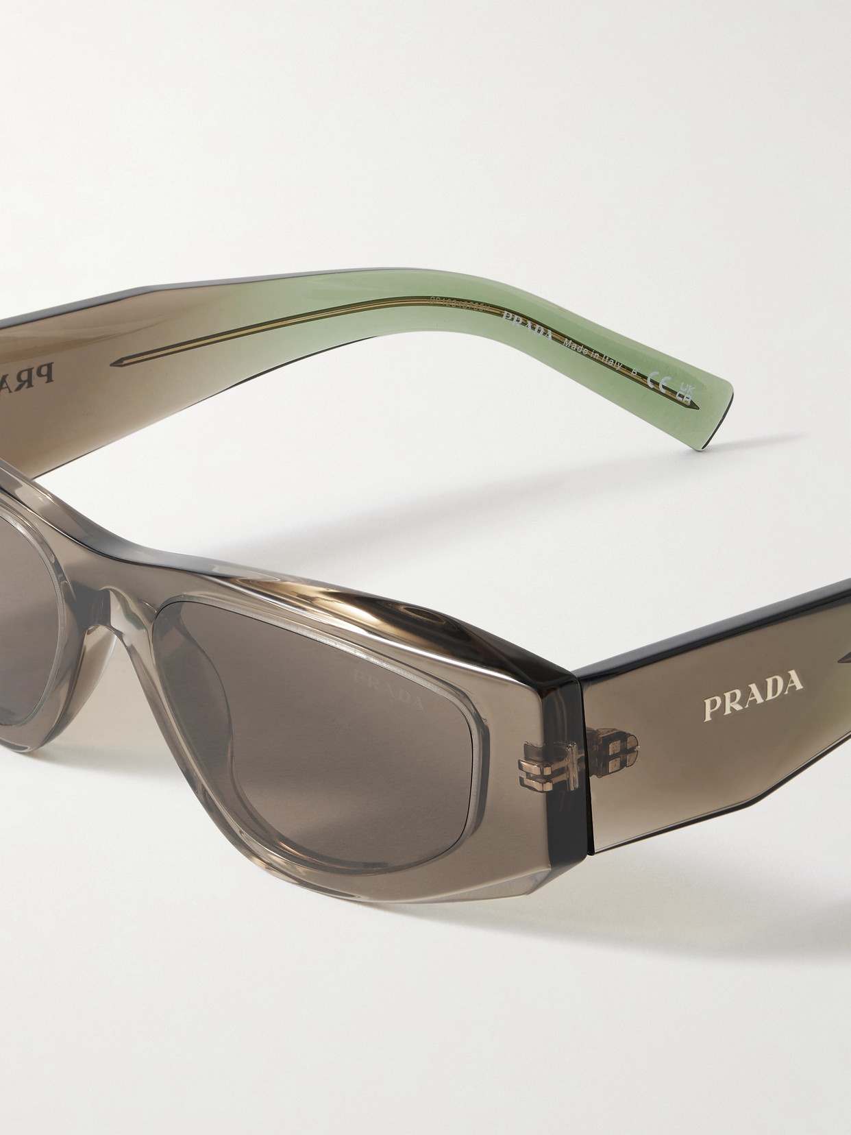 Prada Symbole D-frame Acetate Sunglasses In Brown