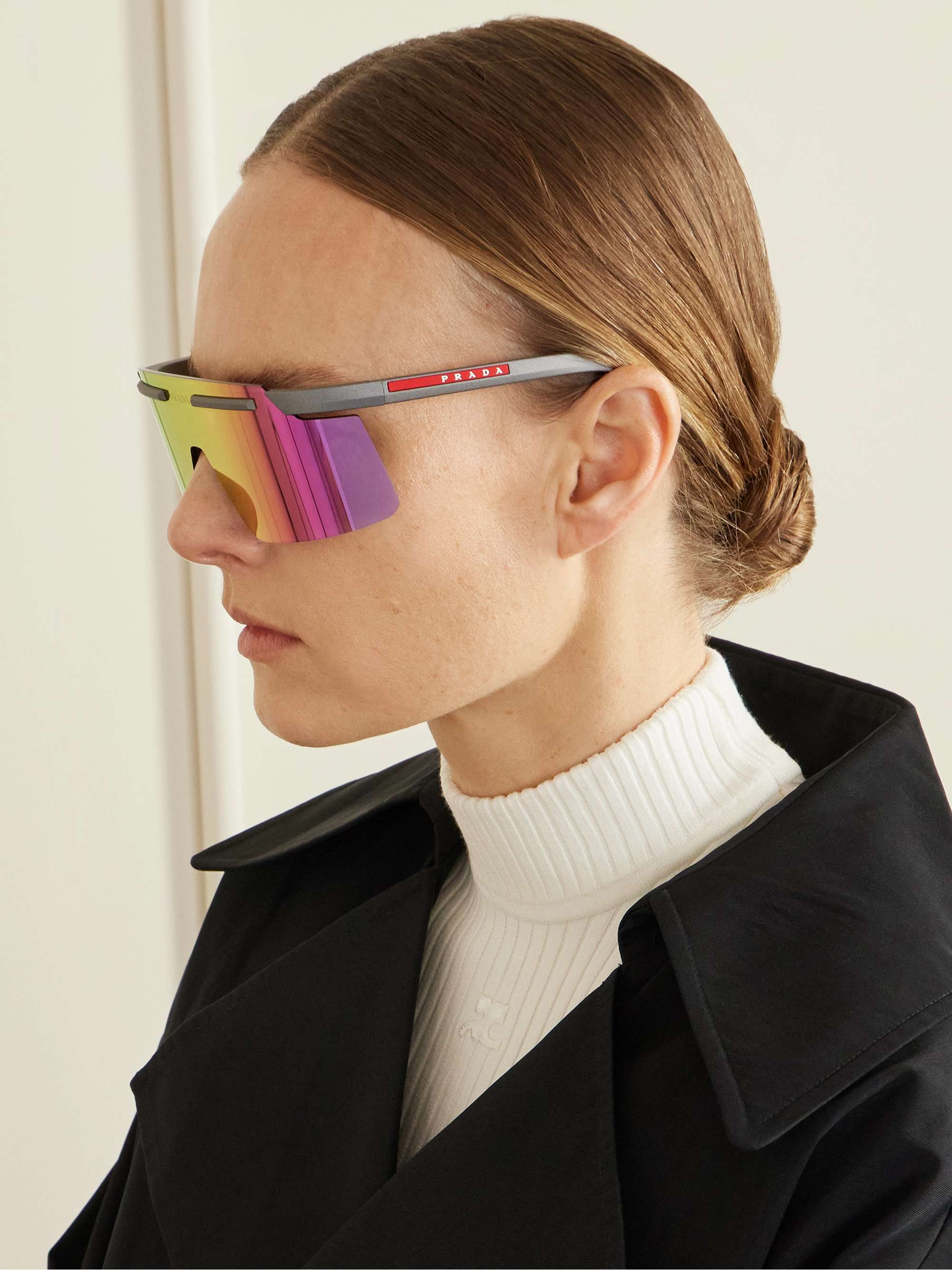 PRADA EYEWEAR Linea Rossa square-frame acetate sunglasses | NET-A