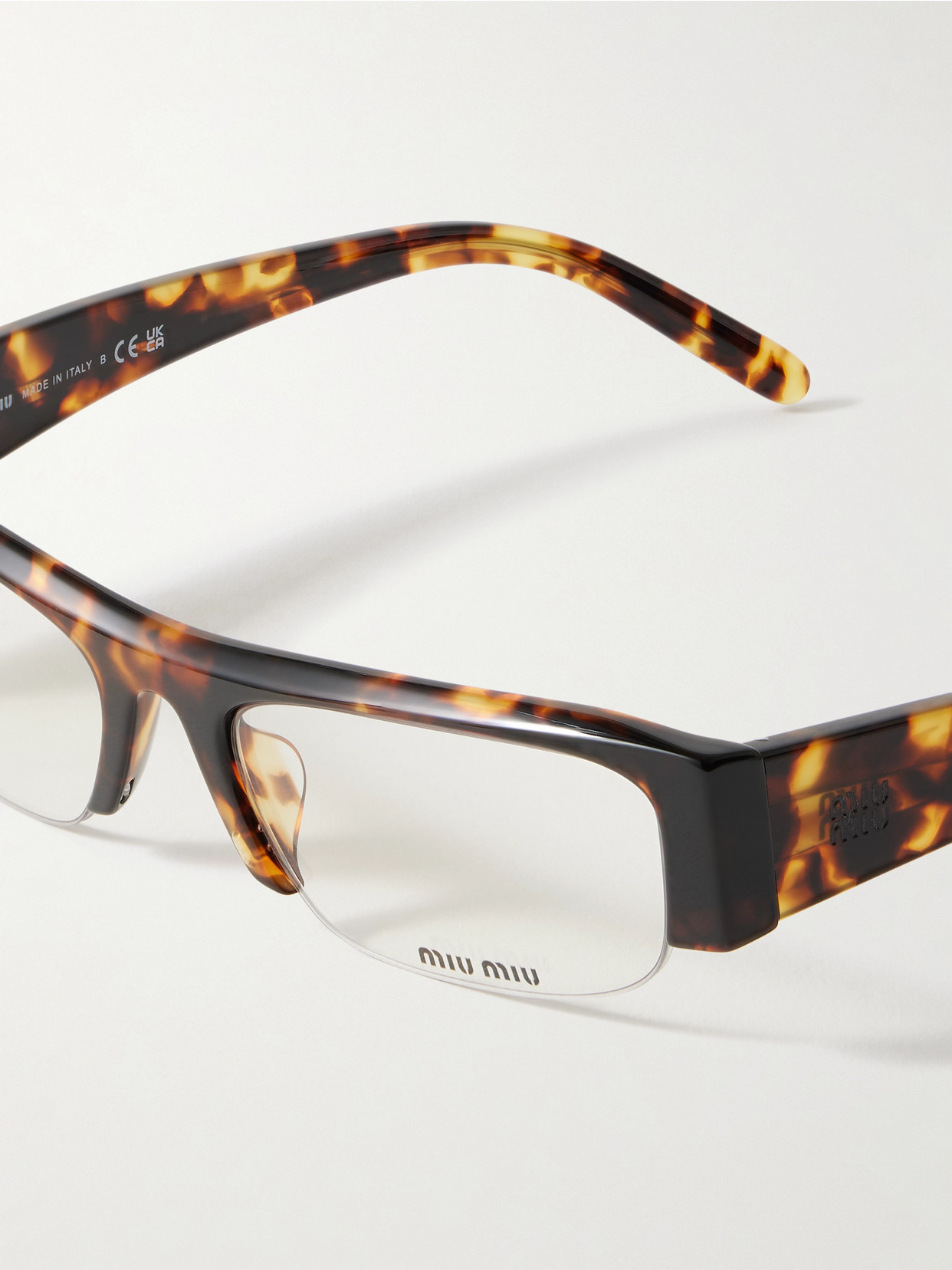 Miu Miu Vedette Square-frame Tortoiseshell Acetate Sunglasses In Brown