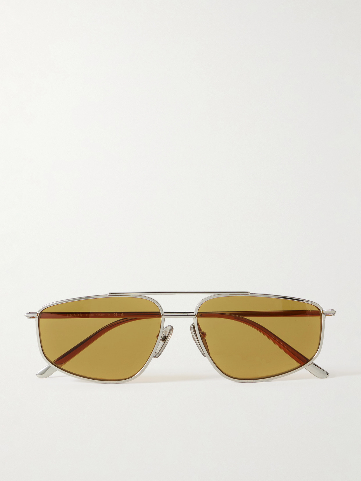 Prada Aviator-style Silver-tone Sunglasses