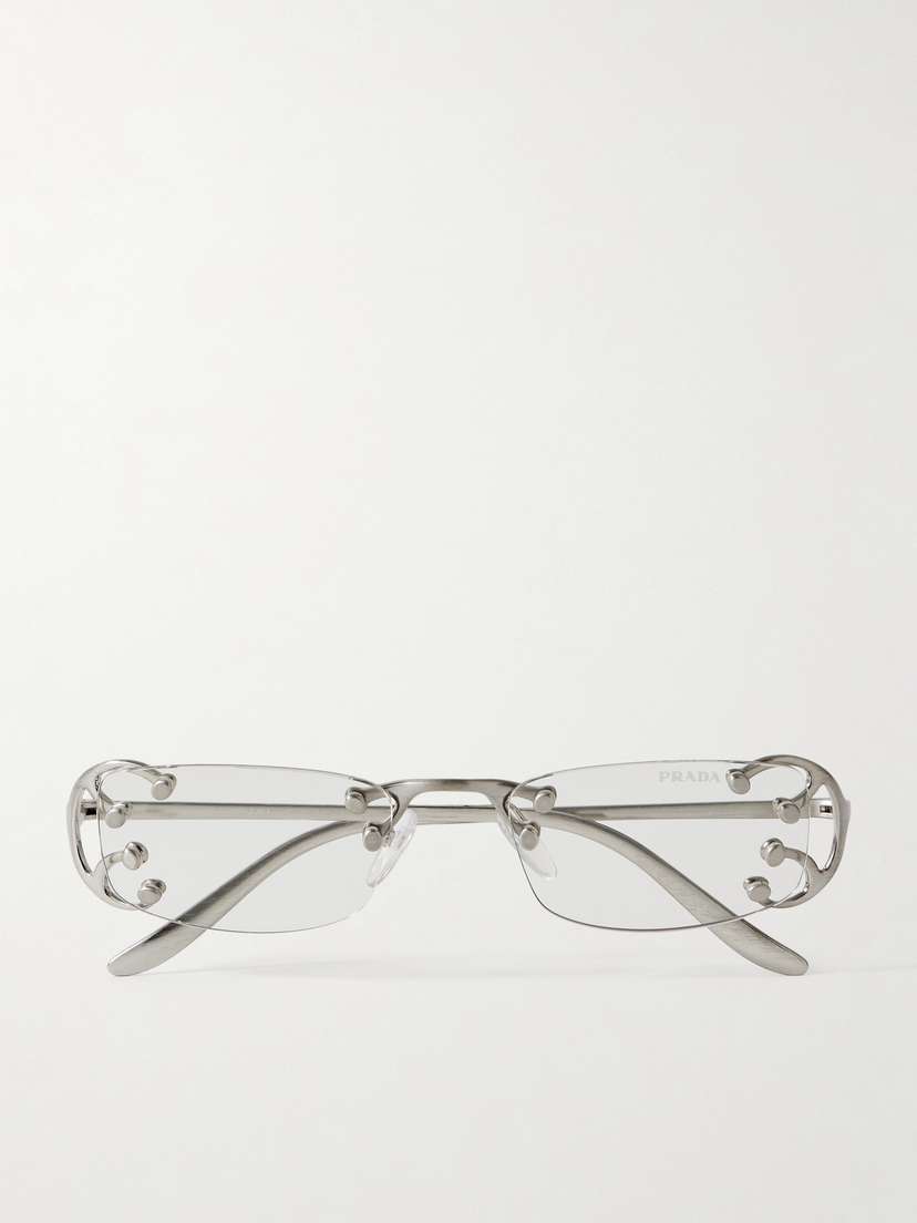 PRADA EYEWEAR Square-frame Silver-tone Optical Glasses