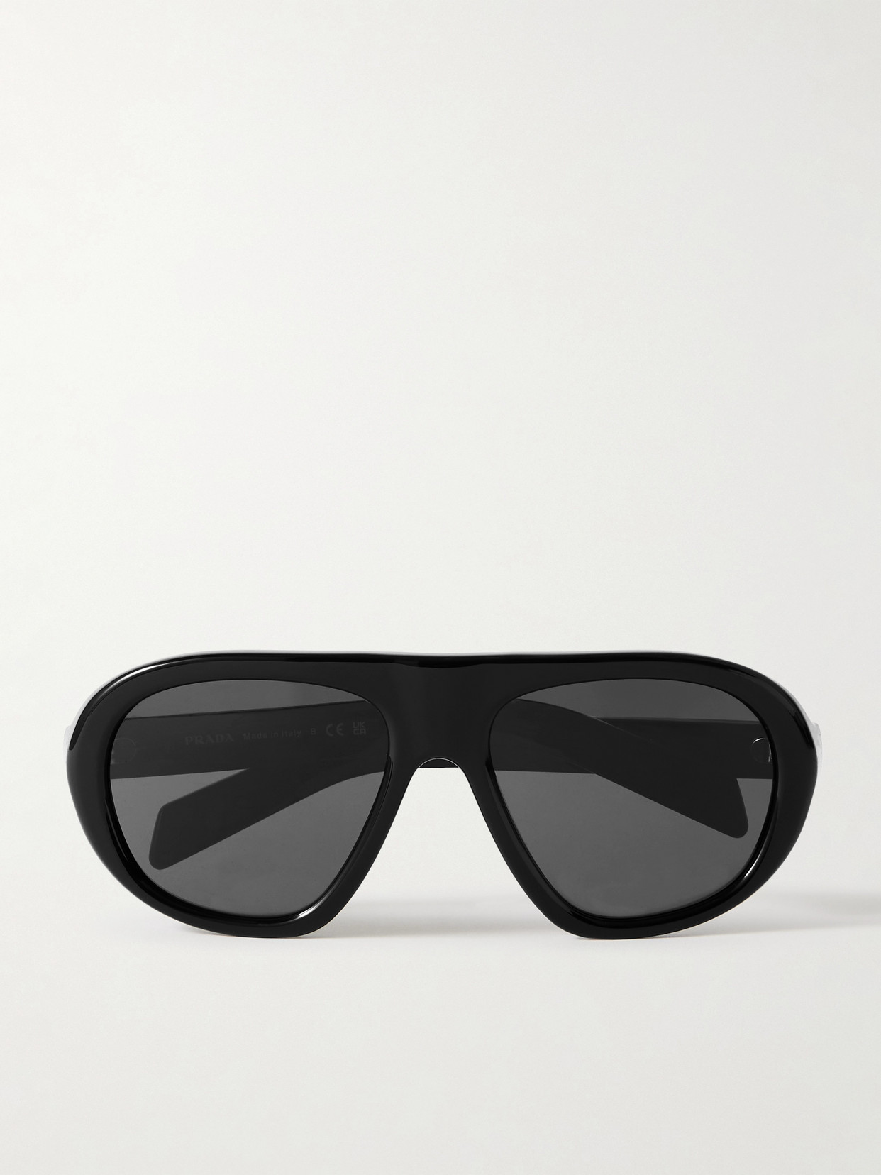 Prada Oversized Aviator-style Acetate Sunglasses In Black