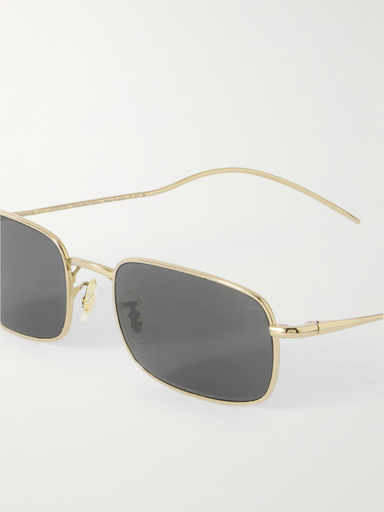 Oliver Peoples Rectangle-frame Silver-tone Sunglasses In Gold