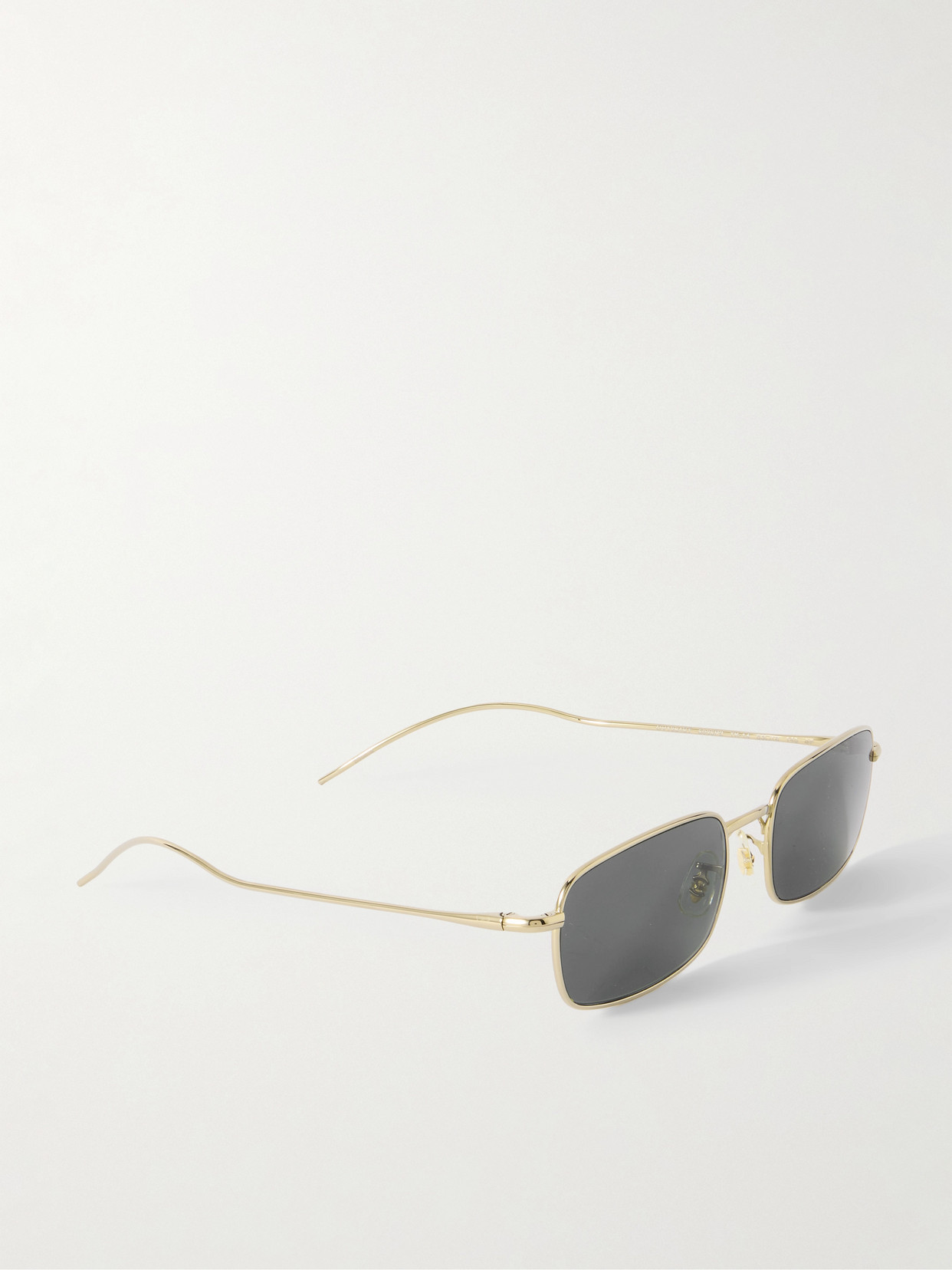 Oliver Peoples Rectangle-frame Silver-tone Sunglasses In Gold