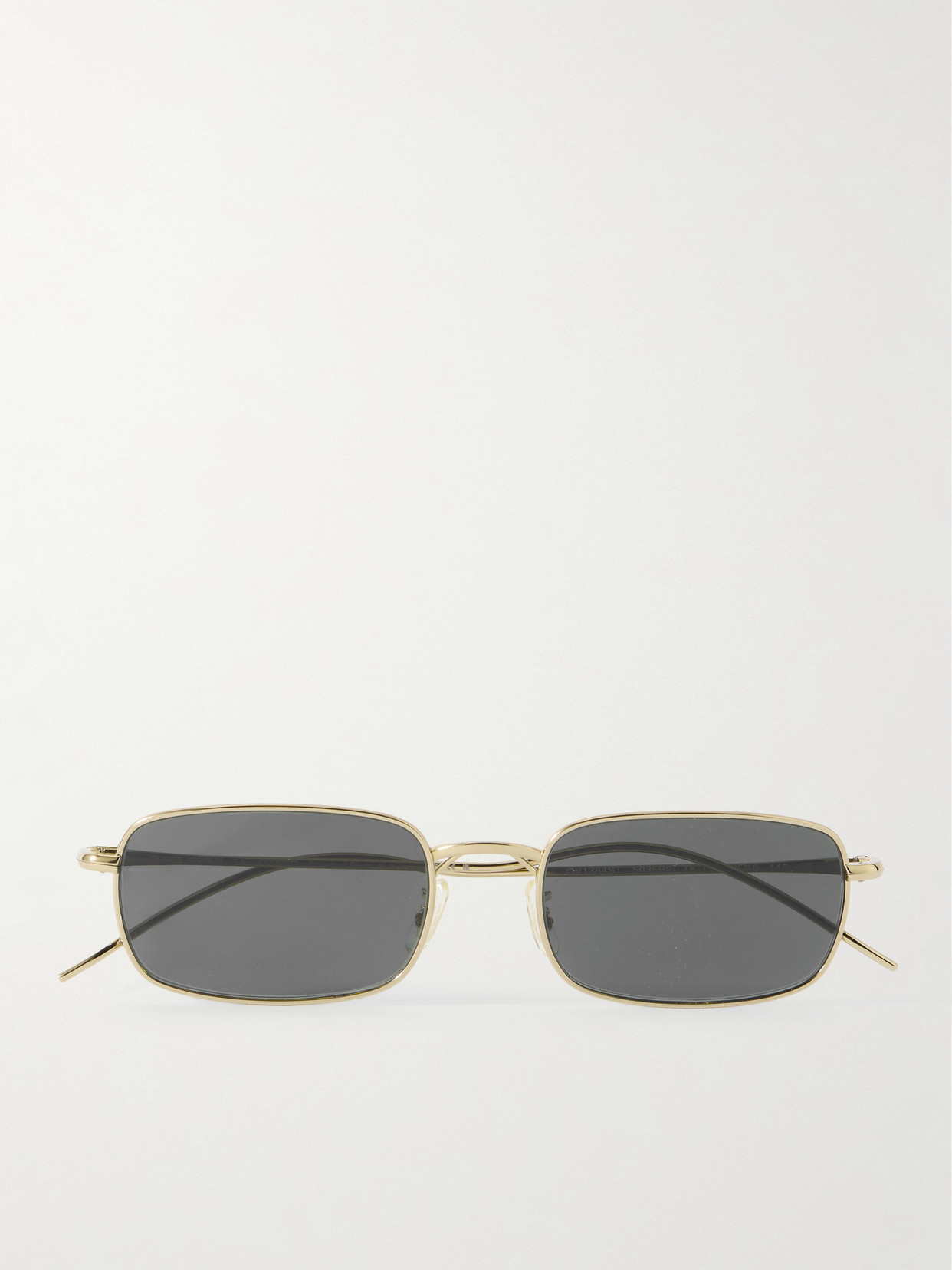 Oliver Peoples Rectangle-frame Silver-tone Sunglasses In Gold