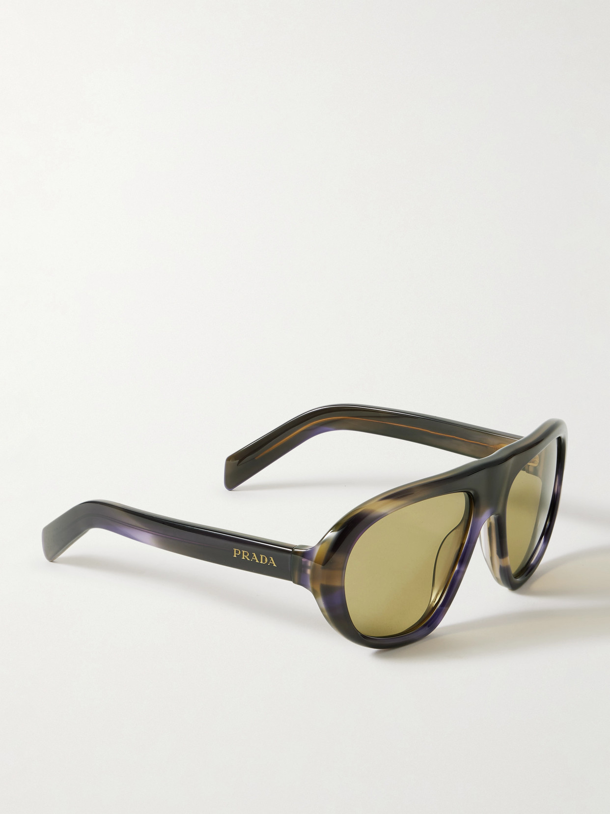 Prada Oversized Aviator-style Acetate Sunglasses In Brown