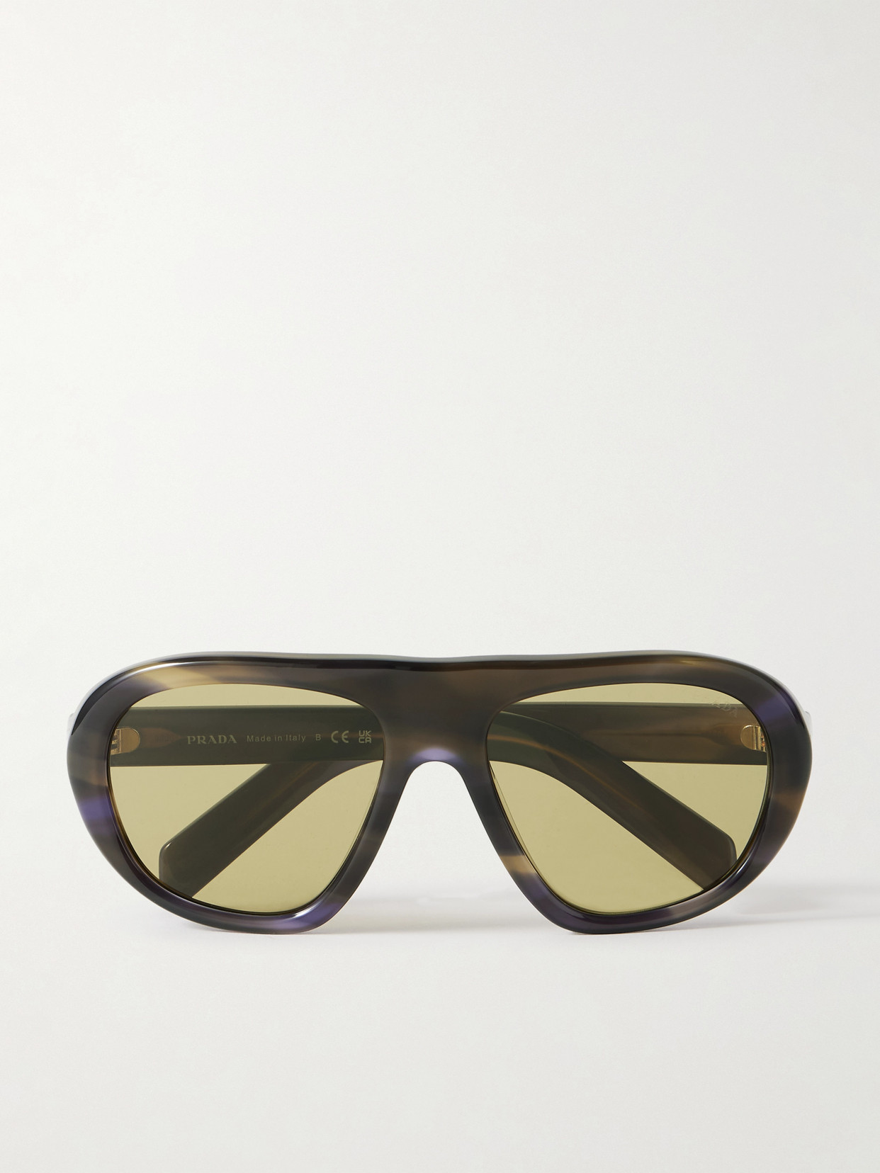 Prada Oversized Aviator-style Acetate Sunglasses In Brown