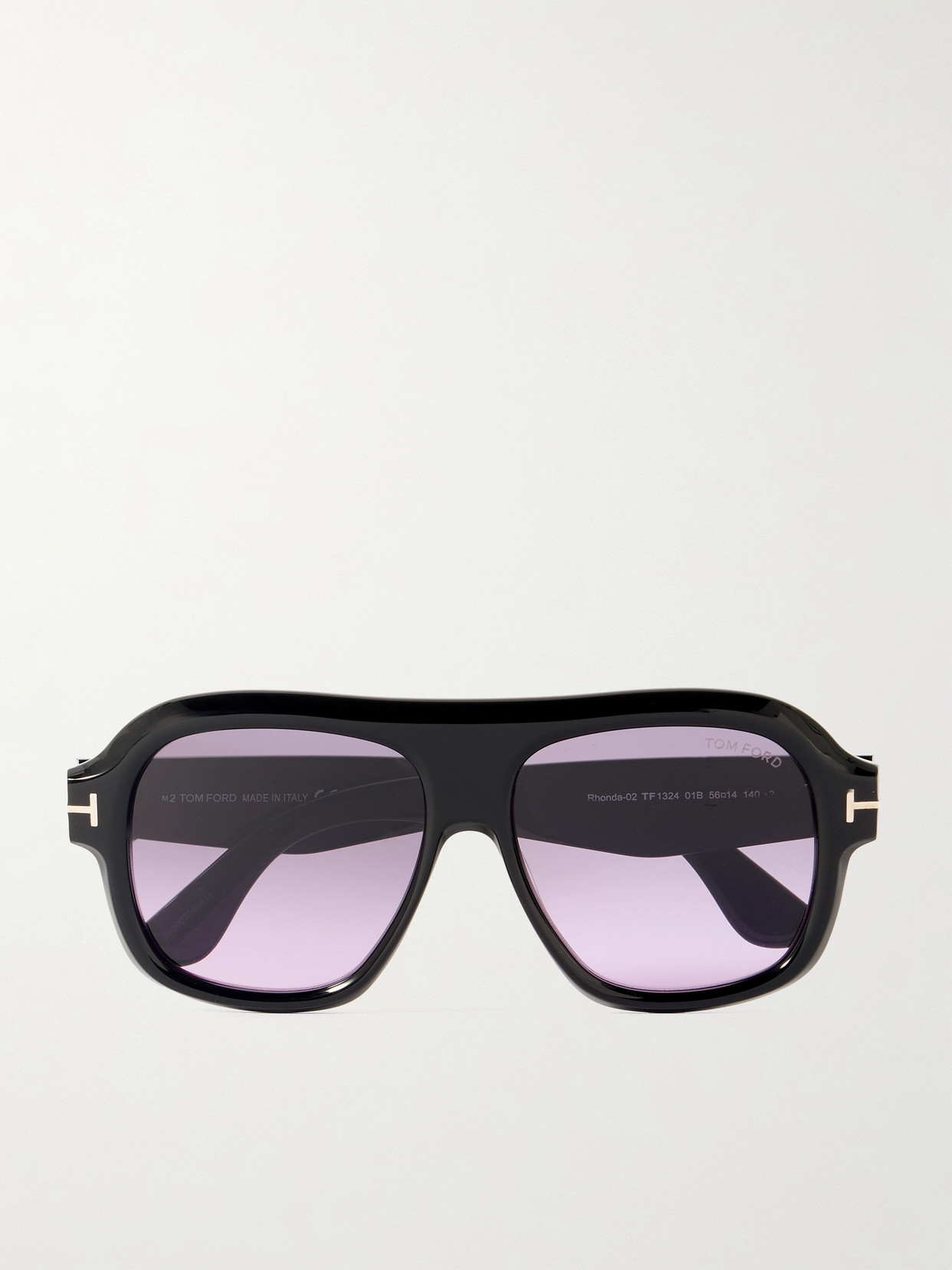Tom Ford Rhonda Aviator-style Acetate Sunglasses In Black