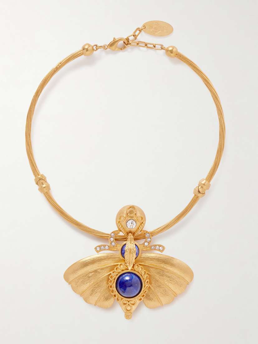 Sonia Petroff Falena Gold-plated, Resin And Swarovski Crystal Choker