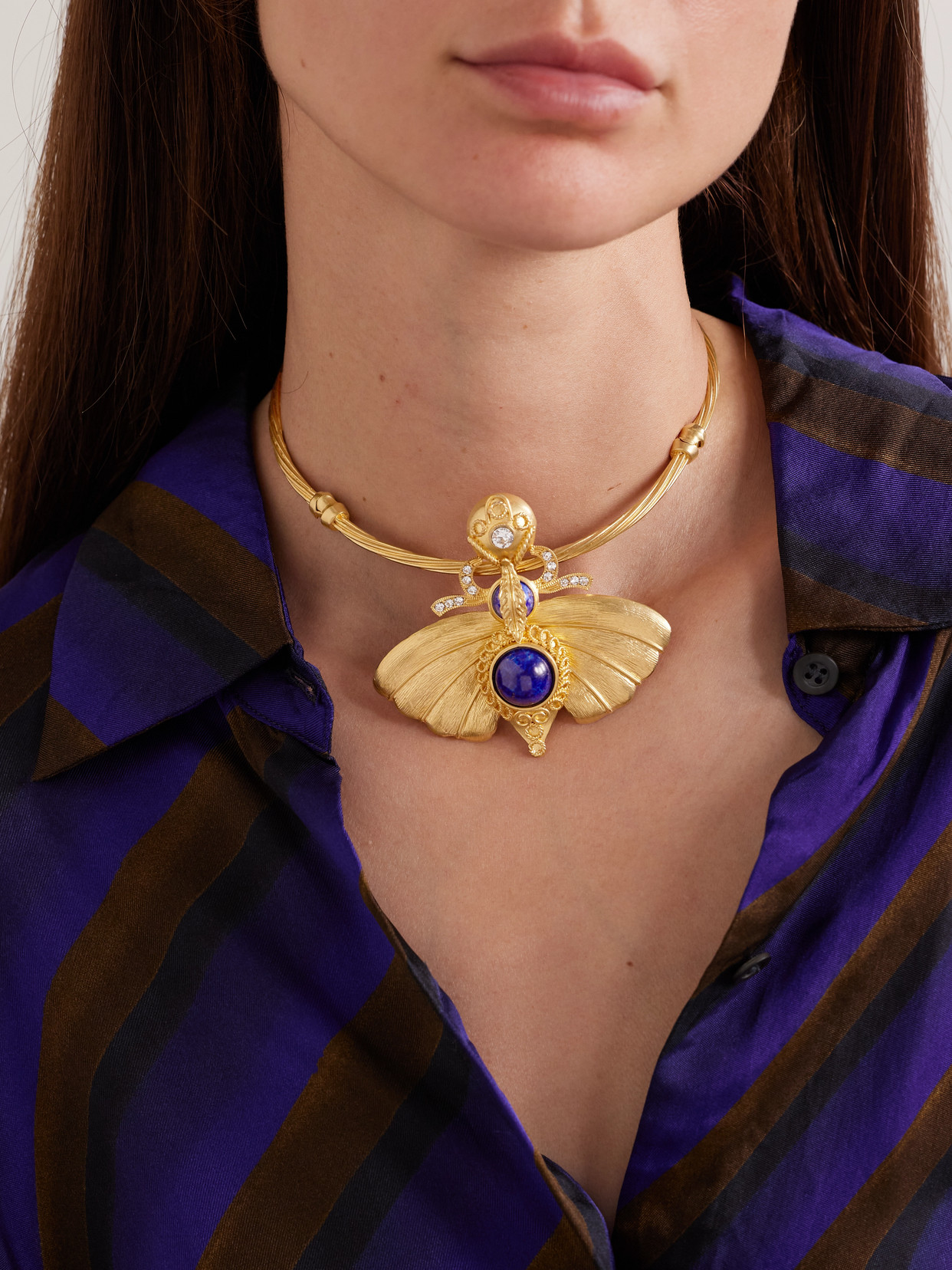 Sonia Petroff Falena Gold-plated, Resin And Swarovski Crystal Choker In Gold