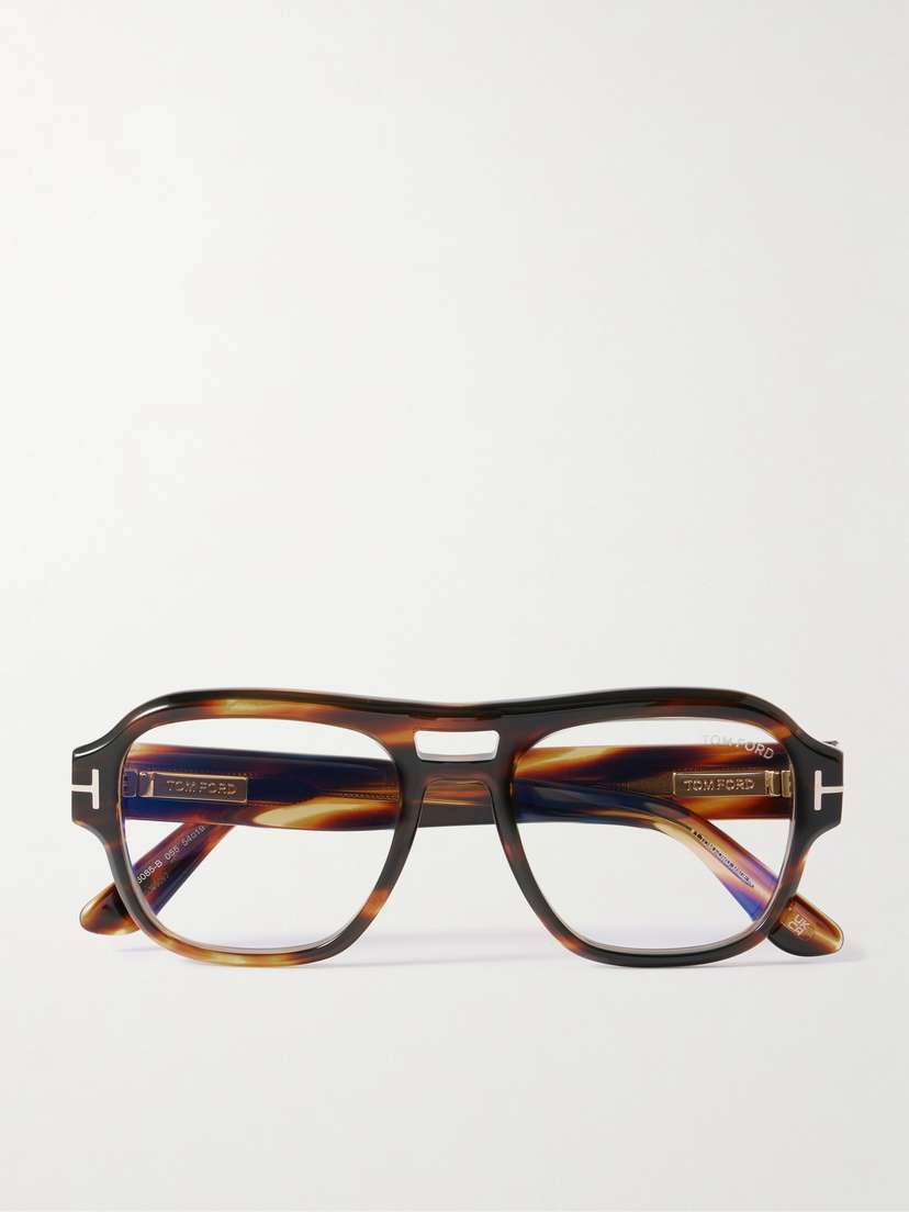 Tom Ford Aviator-style Tortoiseshell Acetate Optical Glasses
