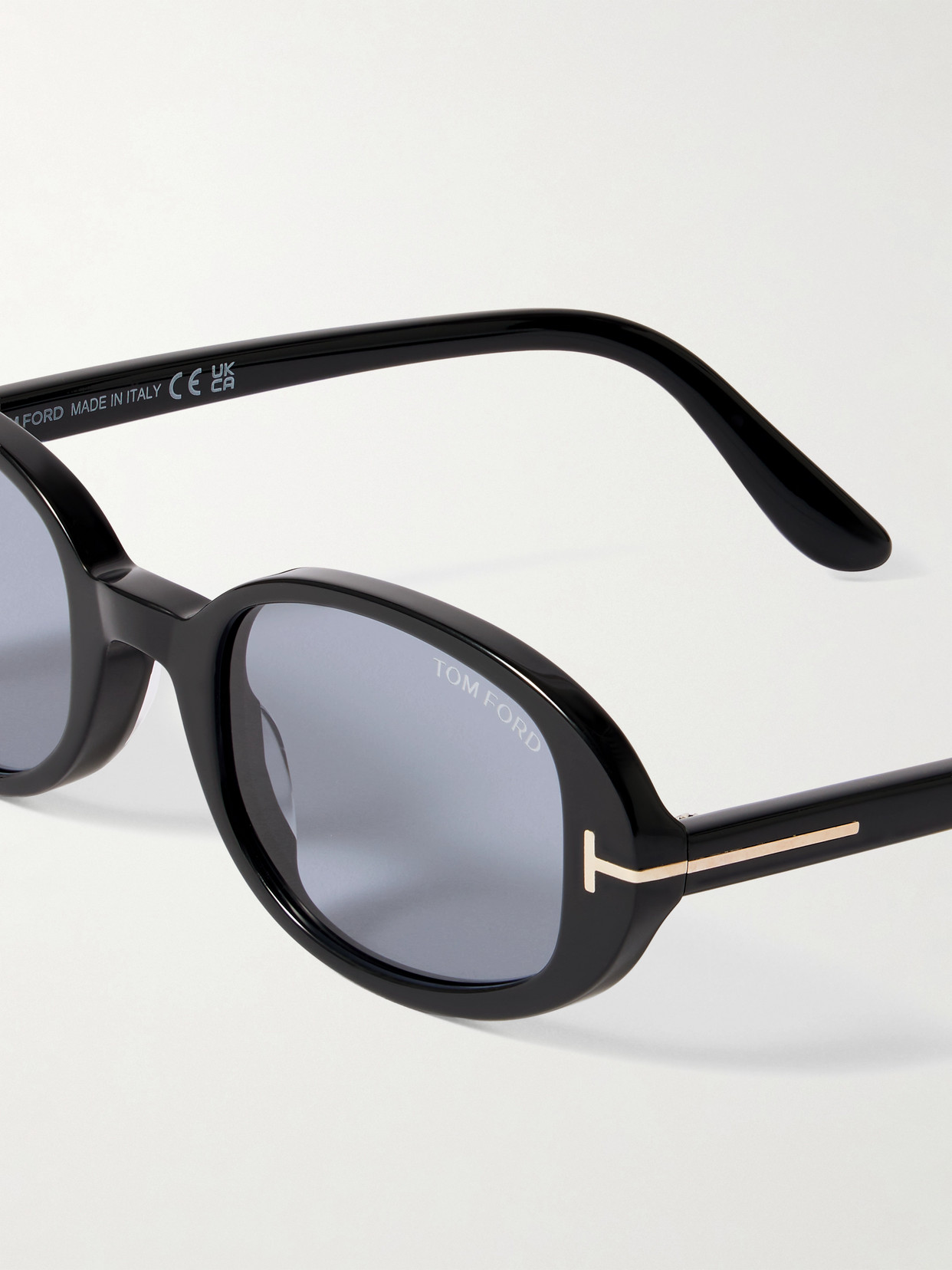 Tom Ford Iggy Oval-frame Acetate Sunglasses In Black