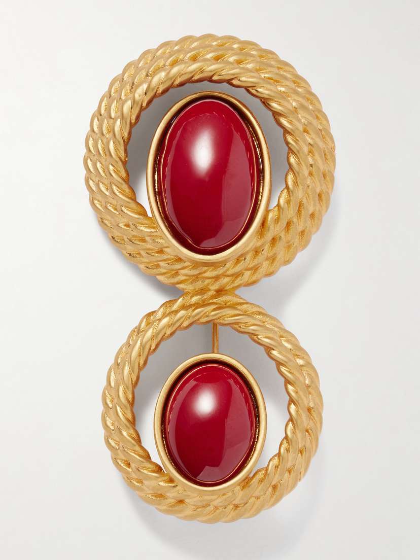 Sonia Petroff Nest Gold-plated Enamel Brooch