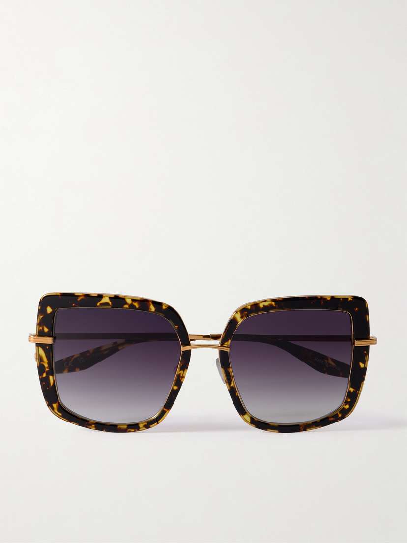 BARTON PERREIRA Margret Square-frame Tortoiseshell Acetate And Gold-tone Sunglasses