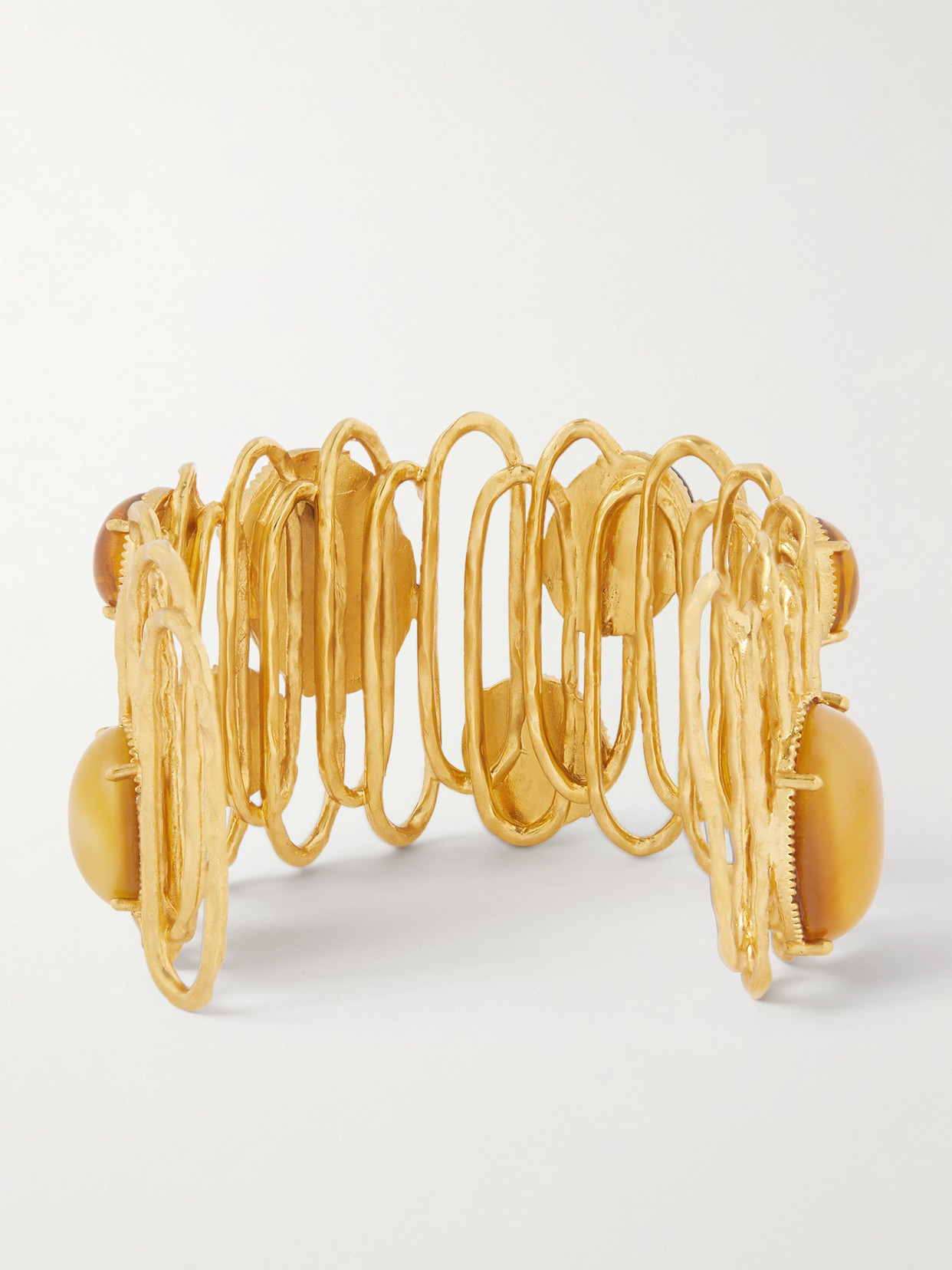 Sonia Petroff Loop De Loop Gold-plated Glass And Resin Cuff In Black