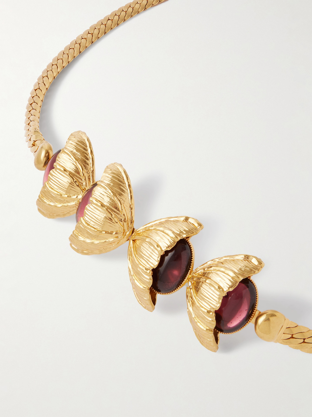 Sonia Petroff Retro Flower Embellished Gold-plated Belt In Pink
