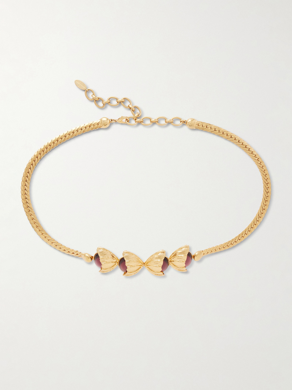 Sonia Petroff Retro Flower Embellished Gold-plated Belt In Pink