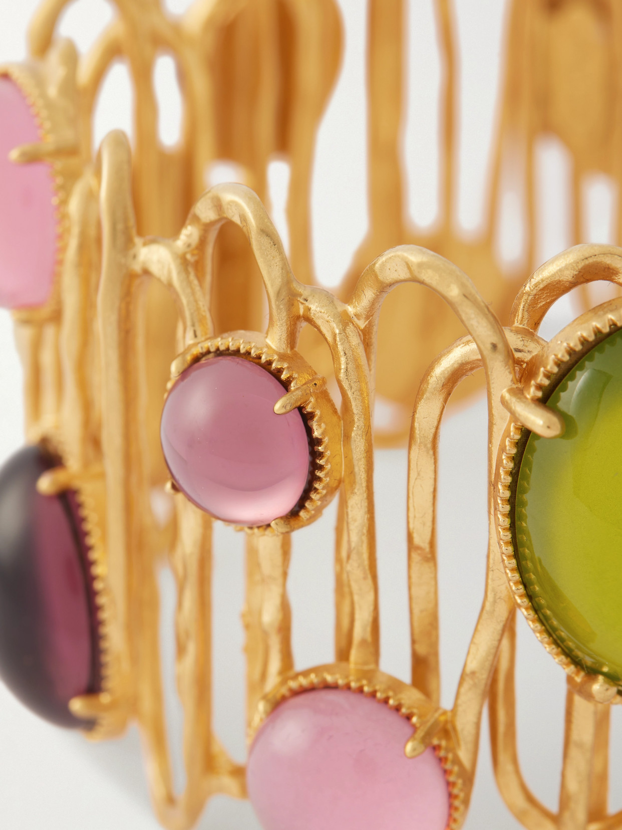 Sonia Petroff Loop De Loop Gold-plated Glass And Resin Cuff In Multi