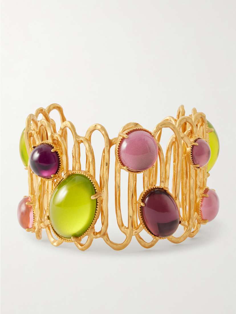 Sonia Petroff Loop De Loop Gold-plated, Glass And Resin Cuff