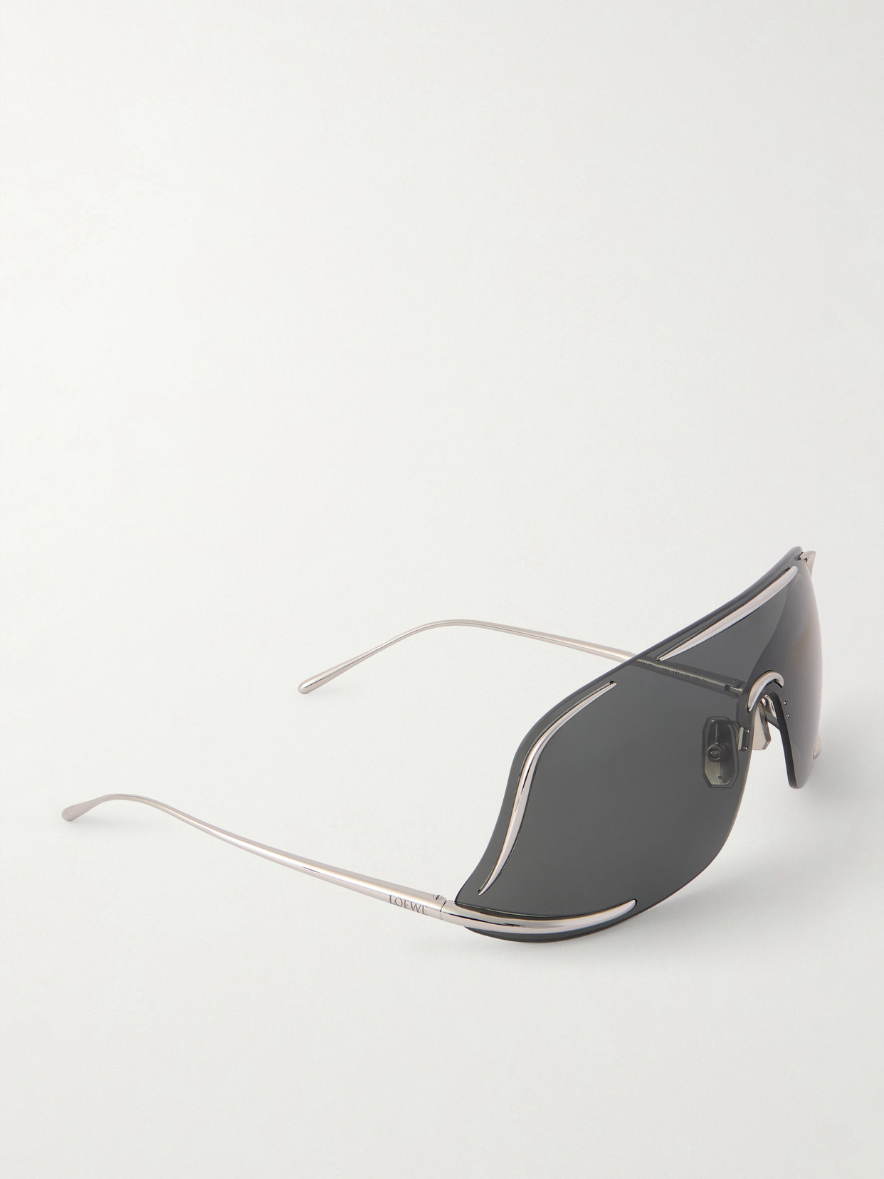 Loewe Signature D-frame Silver-tone Sunglasses In Gray