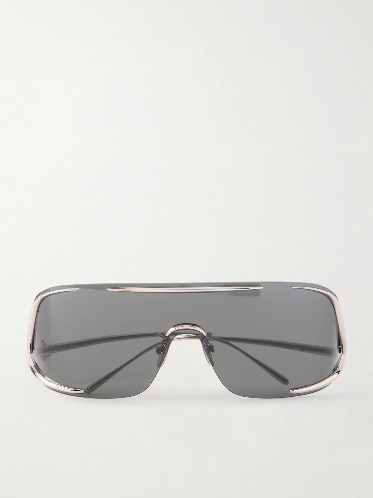 Loewe Signature D-frame Silver-tone Sunglasses In Gray