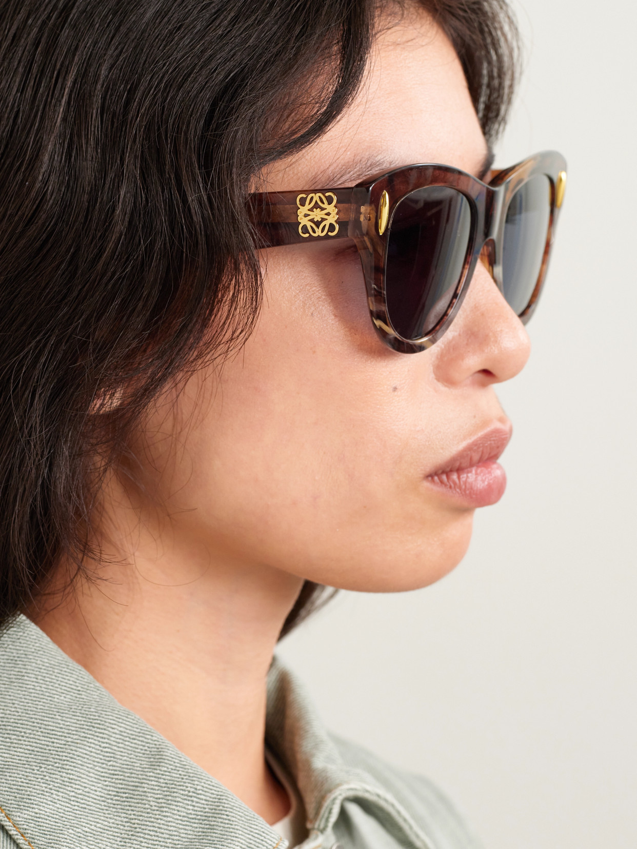 Loewe Anagram D-frame Tortoiseshell Acetate Sunglasses In Brown