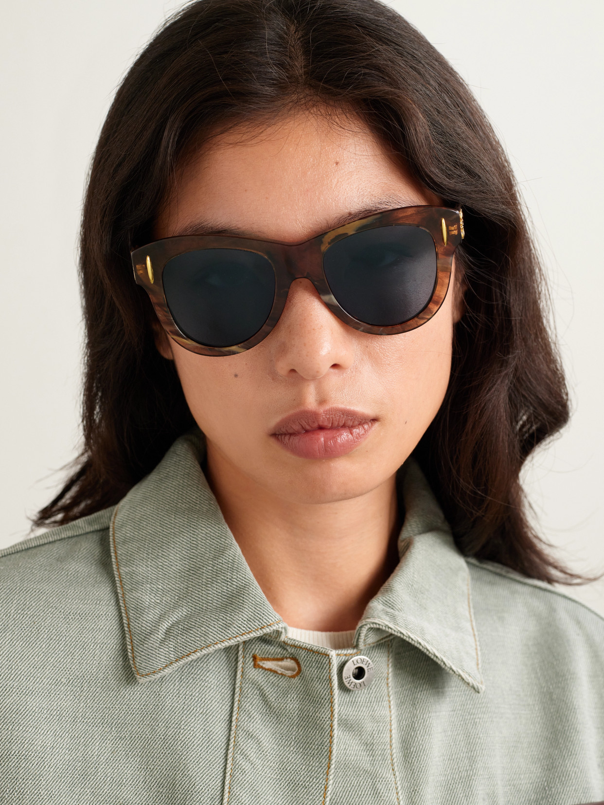 Loewe Anagram D-frame Tortoiseshell Acetate Sunglasses In Brown