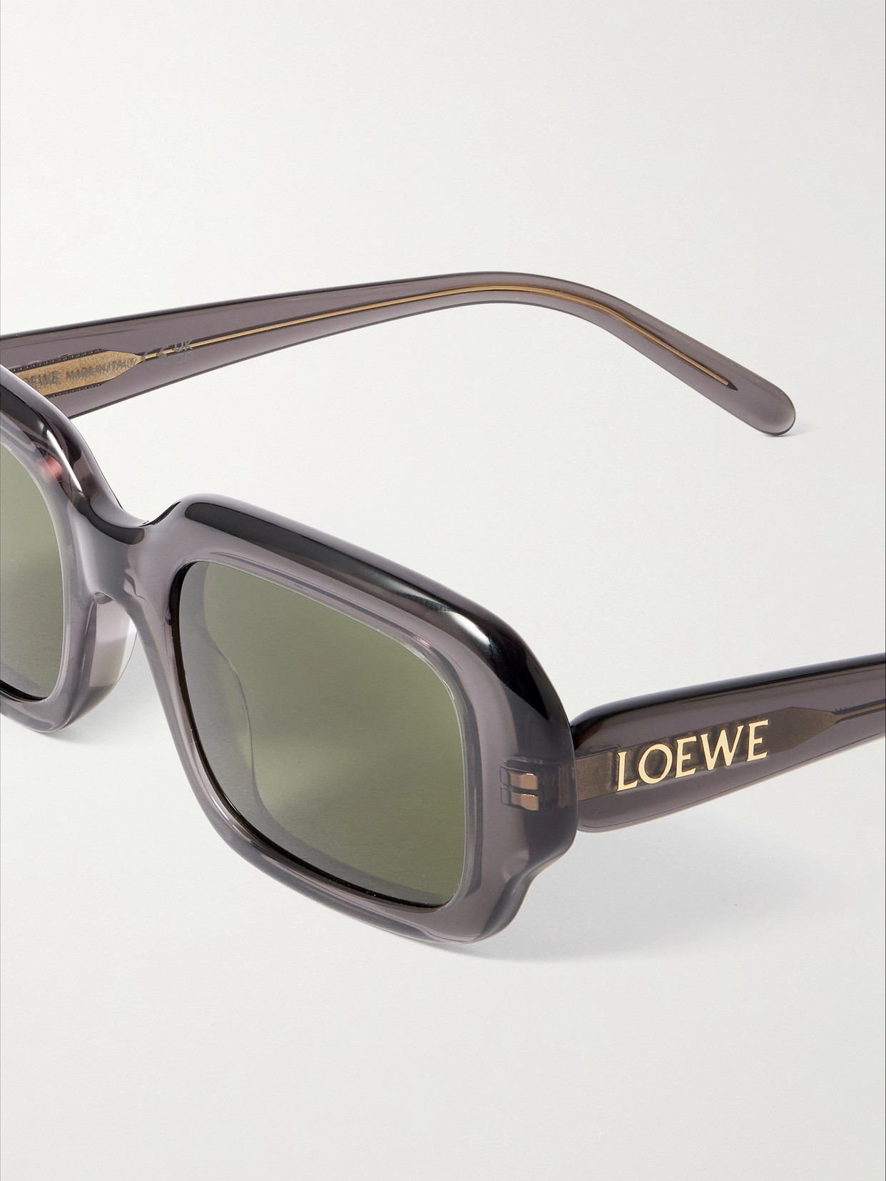 Loewe Oversized Rectangle-frame Acetate Sunglasses In Green