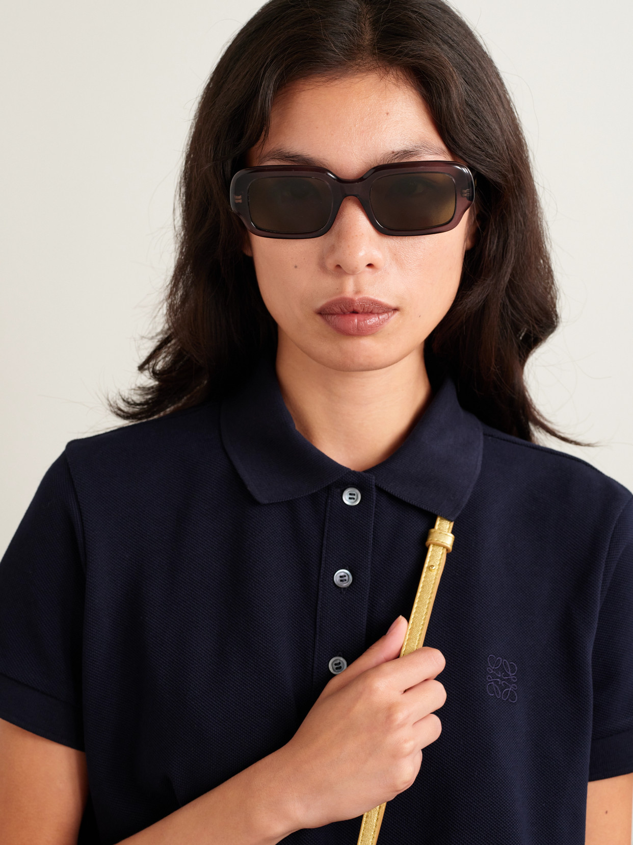 Loewe Oversized Rectangle-frame Acetate Sunglasses In Green