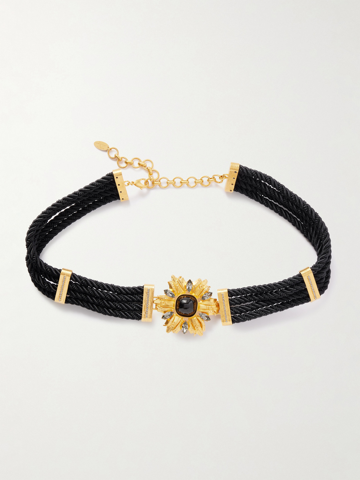 Sonia Petroff Lily Embellished Rope Belt In Black