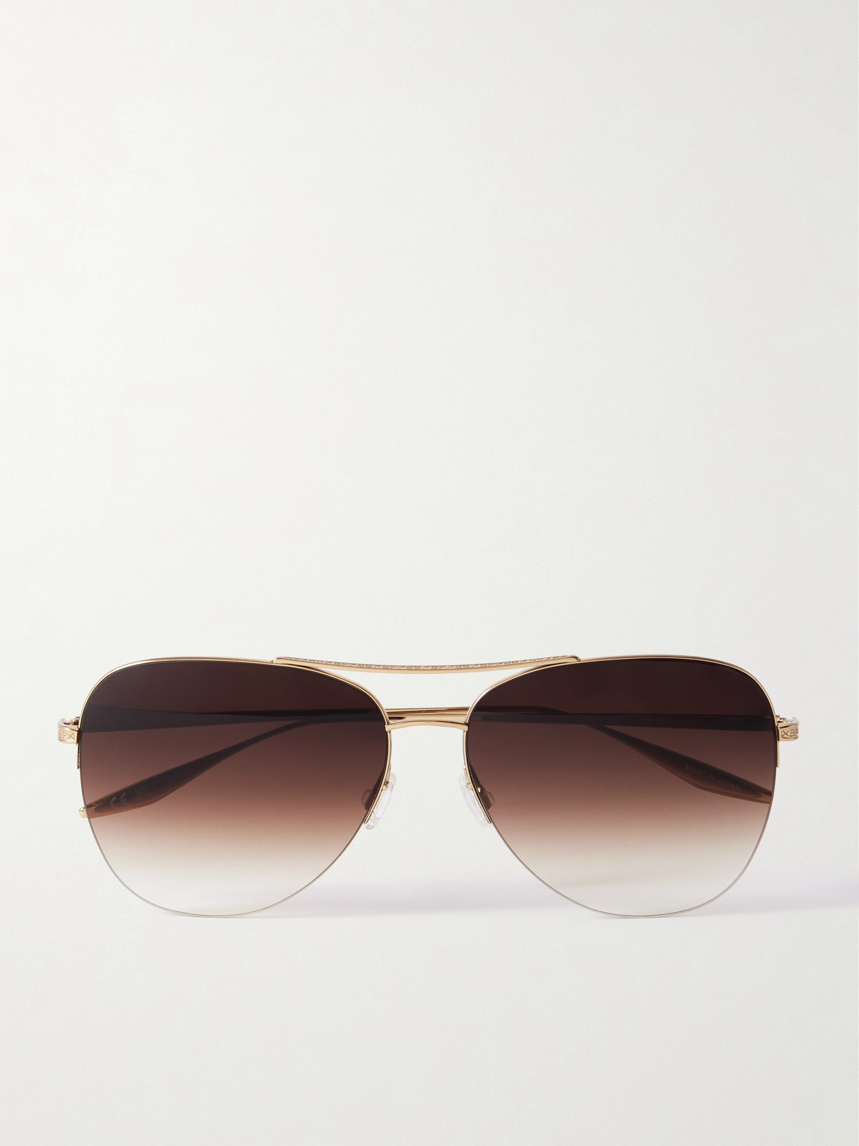 Barton Perreira Chevalier Aviator-style Gold-tone Sunglasses In Brown