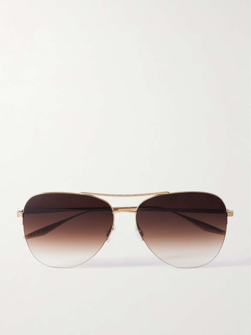 BARTON PERREIRA Chevalier Aviator-style Gold-tone Sunglasses