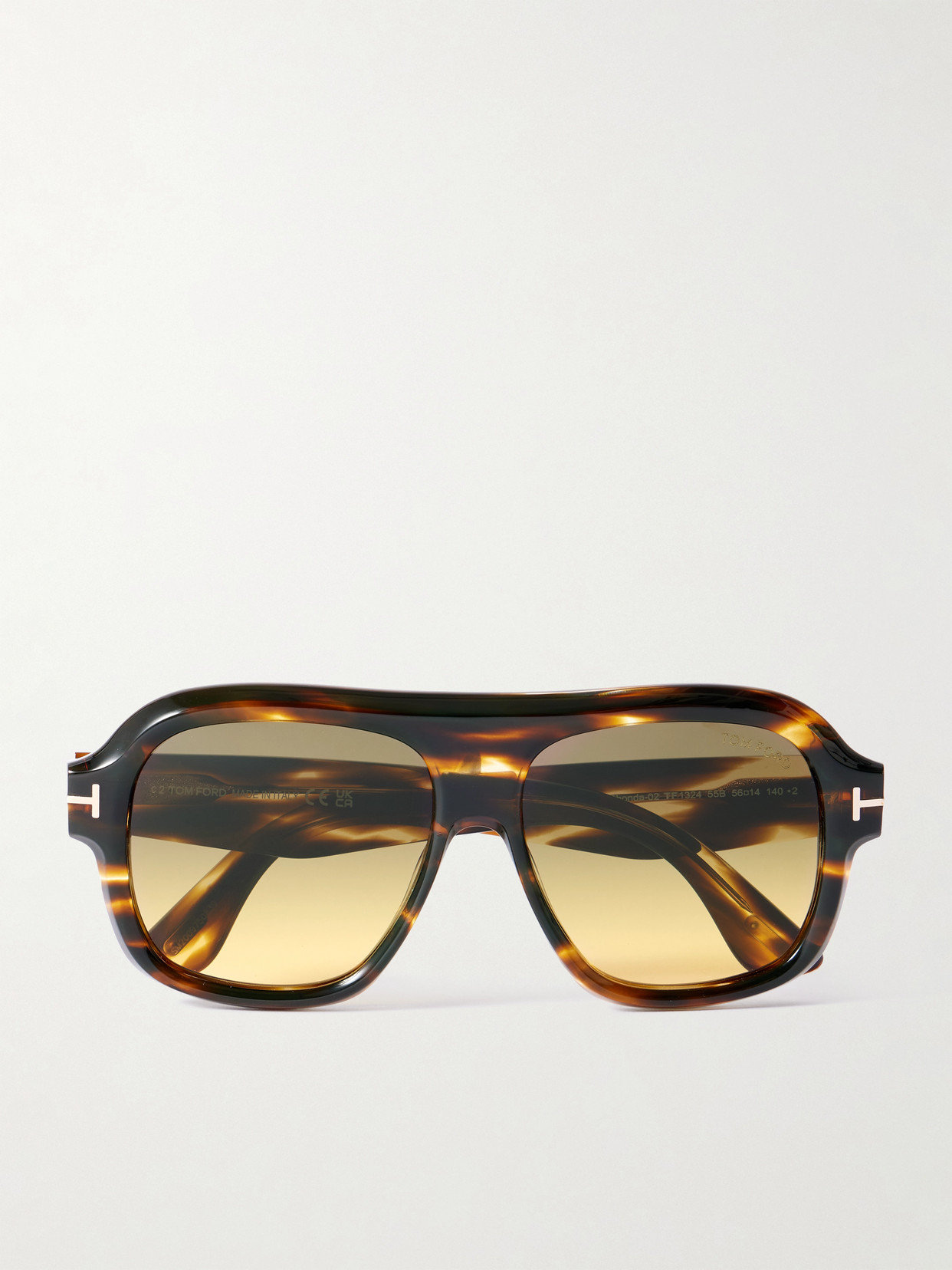 Tom Ford Rhonda Aviator-style Tortoiseshell Acetate Sunglasses In Brown