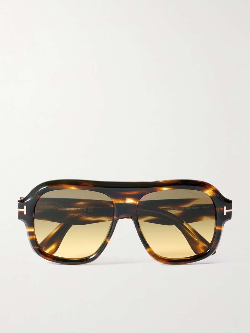 Tom Ford Rhonda Aviator-style Tortoiseshell Acetate Sunglasses